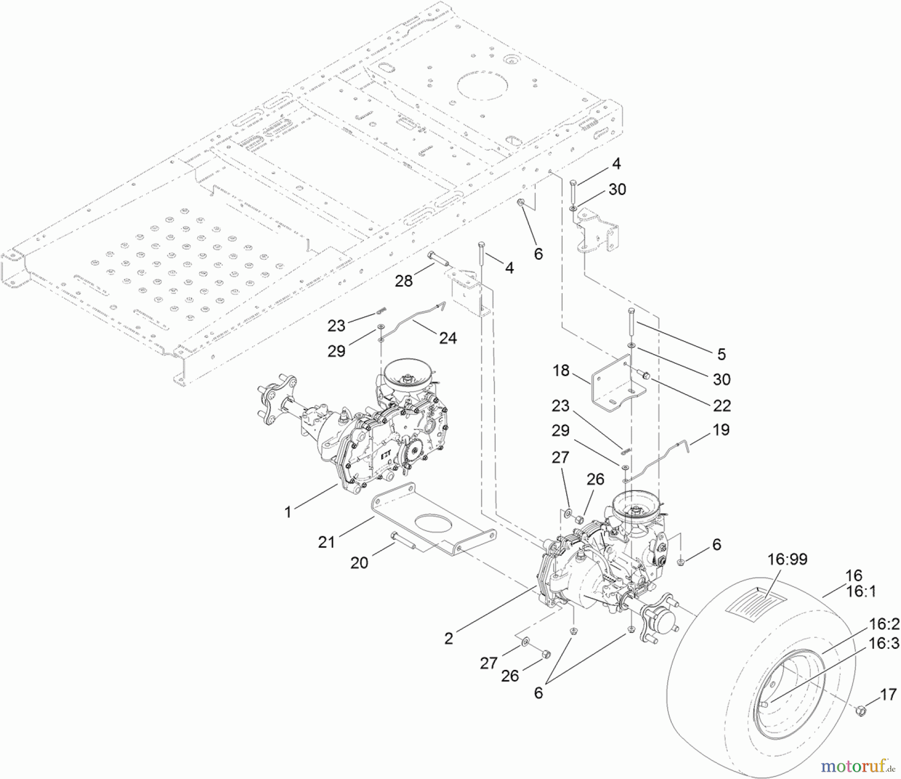  Toro Neu Mowers, Zero-Turn 74387 (ZS 5000) - Toro TimeCutter ZS 5000 Riding Mower, 2012 (SN 312000001-312999999) HYDRO TRANSAXLE ASSEMBLY