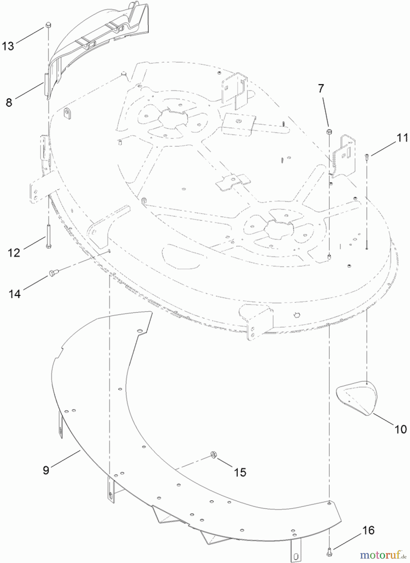  Toro Neu Mowers, Zero-Turn 74389 (ZS 4200S) - Toro TimeCutter ZS 4200S Riding Mower, 2012 (SN 312000001-312999999) 42 INCH DECK BAFFLE ASSEMBLY