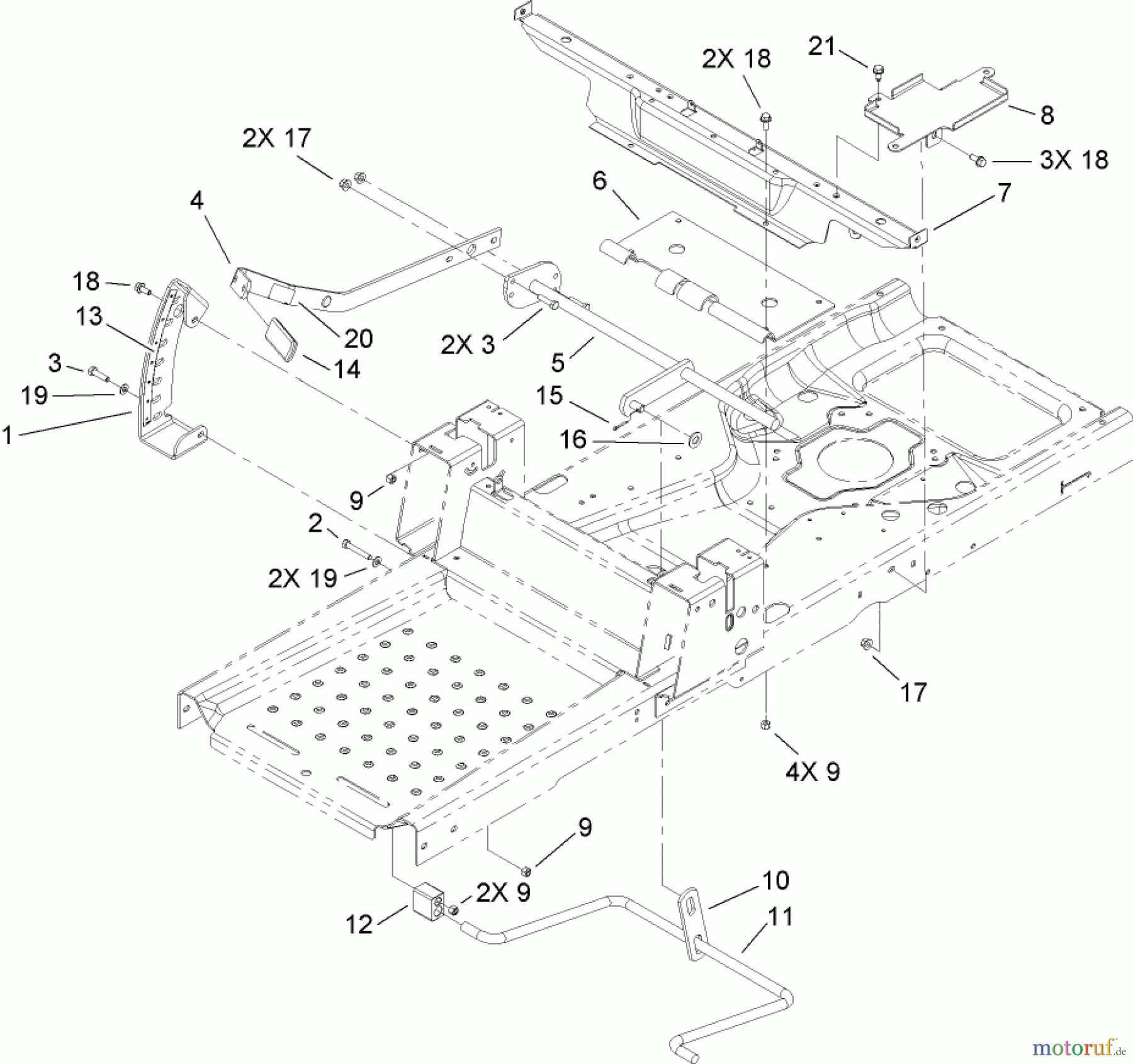  Toro Neu Mowers, Zero-Turn 74391 (Z5000) - Toro TimeCutter Z5000 Riding Mower, 2007 (270000001-270999999) DECK LIFT AND SEAT SUPPORT ASSEMBLY