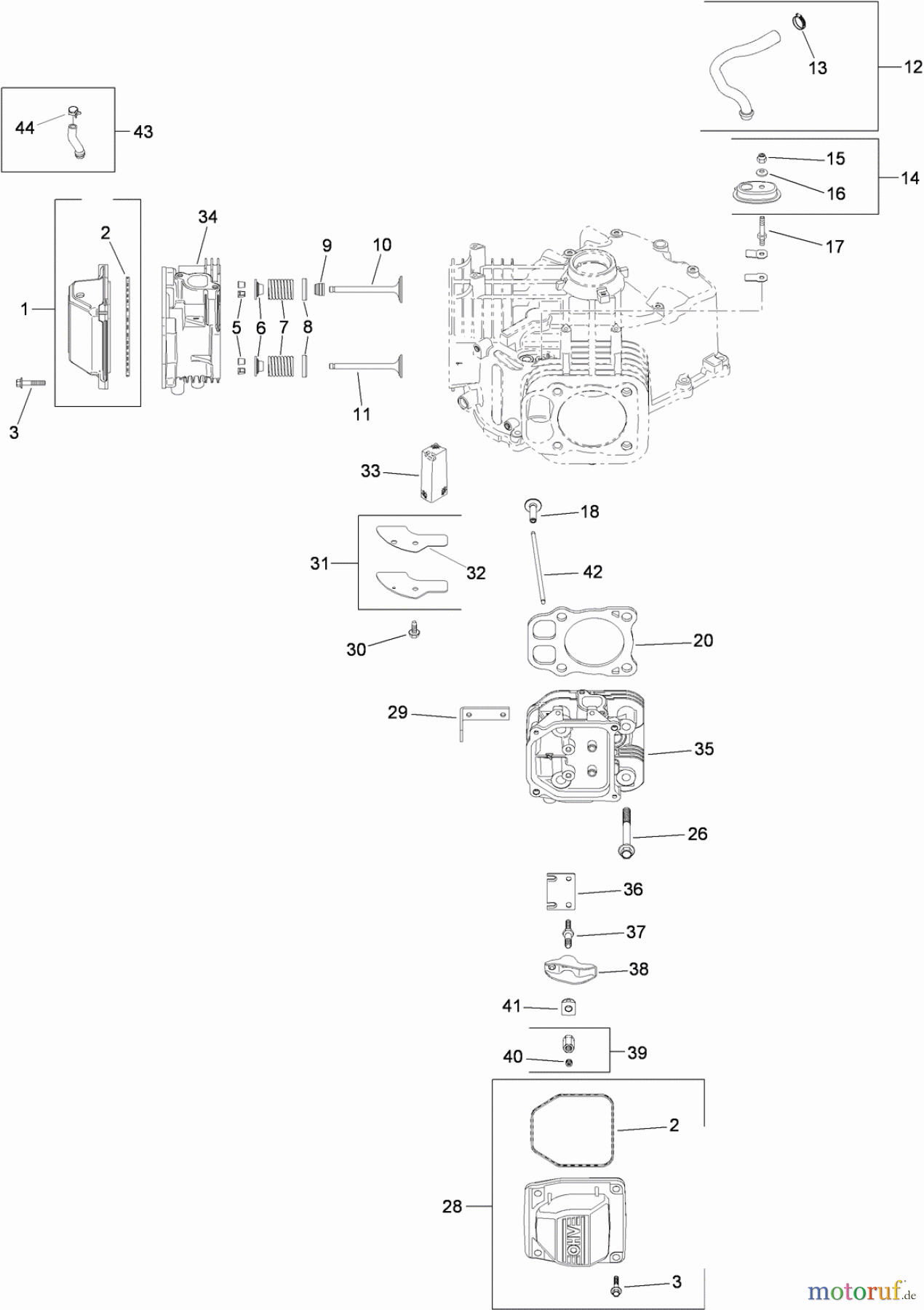  Toro Neu Mowers, Zero-Turn 74399 (Z5020) - Toro TimeCutter Z5020 Riding Mower, 2009 (290000440-290999999) HEAD, VALVE AND BREATHER ASSEMBLY KOHLER SV720-0040