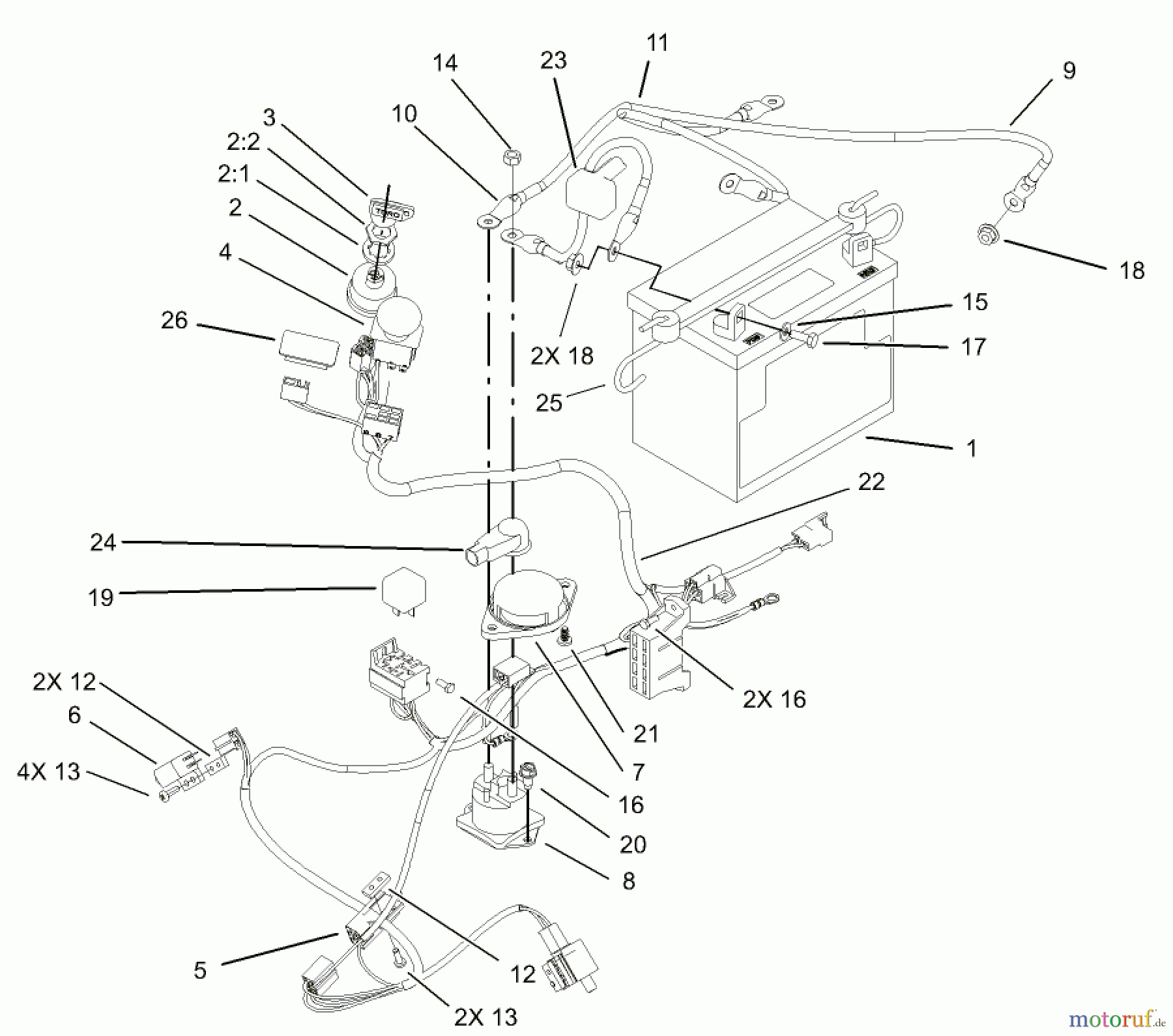  Toro Neu Mowers, Zero-Turn 74401 (17-44ZX) - Toro 17-44ZX TimeCutter ZX Riding Mower, 2003 (230000001-230999999) ELECTRICAL ASSEMBLY