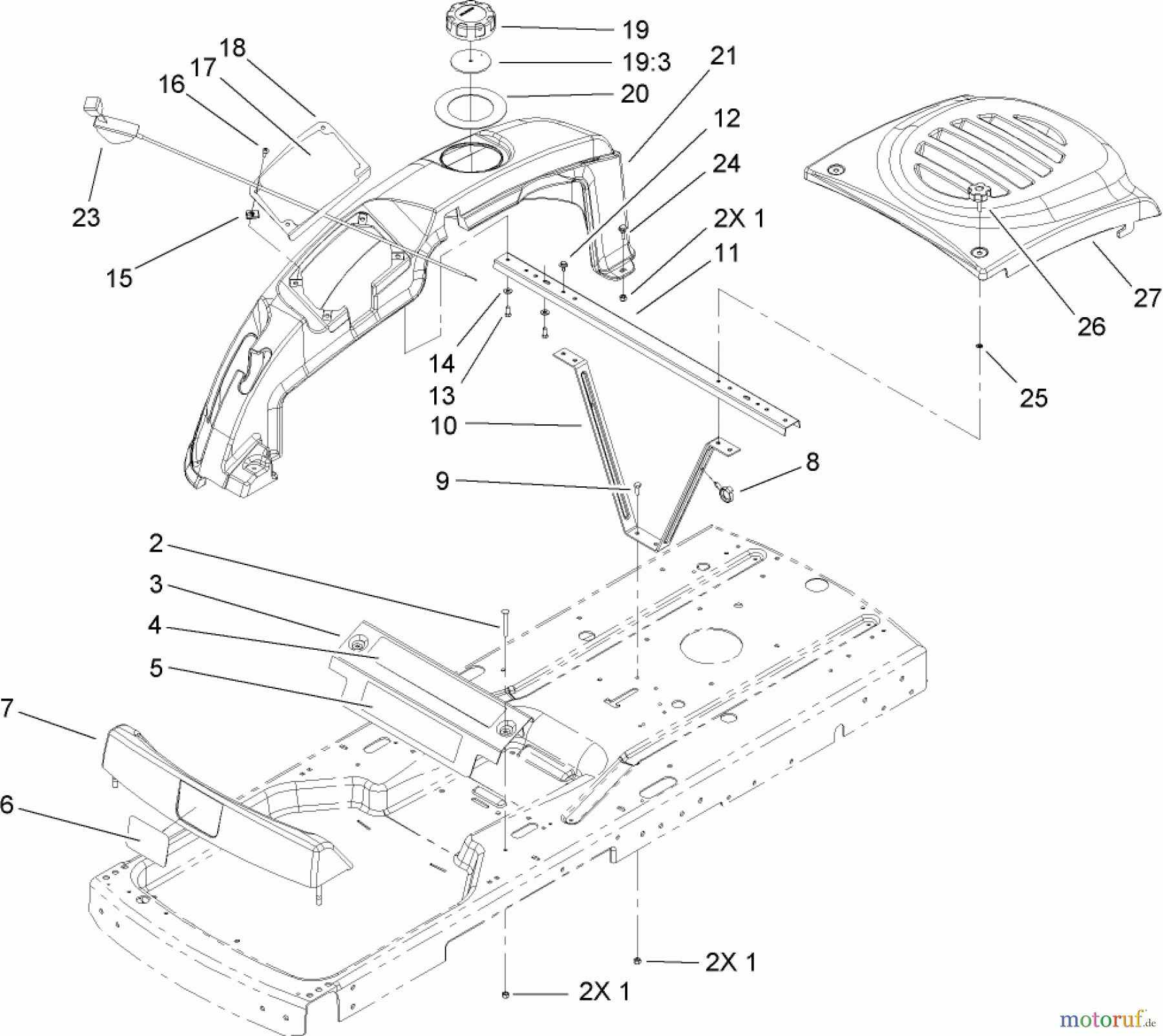  Toro Neu Mowers, Zero-Turn 74403 (Z420) - Toro TimeCutter Z420 Riding Mower, 2006 (260000001-260999999) STYLING ASSEMBLY