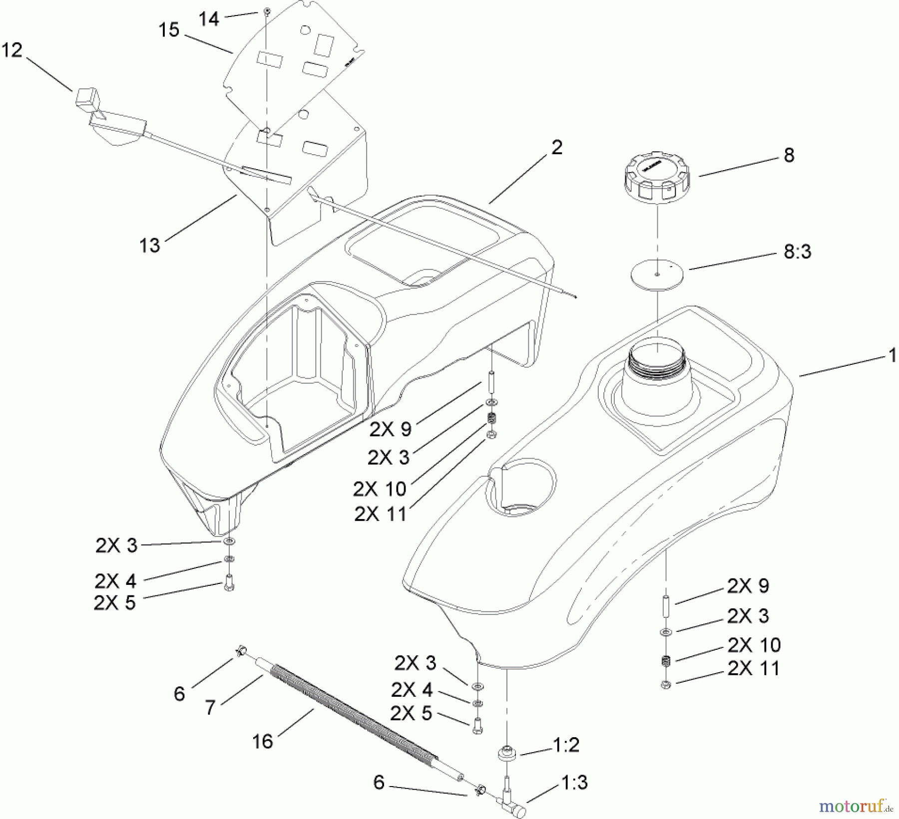  Toro Neu Mowers, Zero-Turn 74406 (ZX440) - Toro TimeCutter ZX440 Riding Mower, 2006 (260000241-260999999) FUEL TANK AND CONTROL POD ASSEMBLY