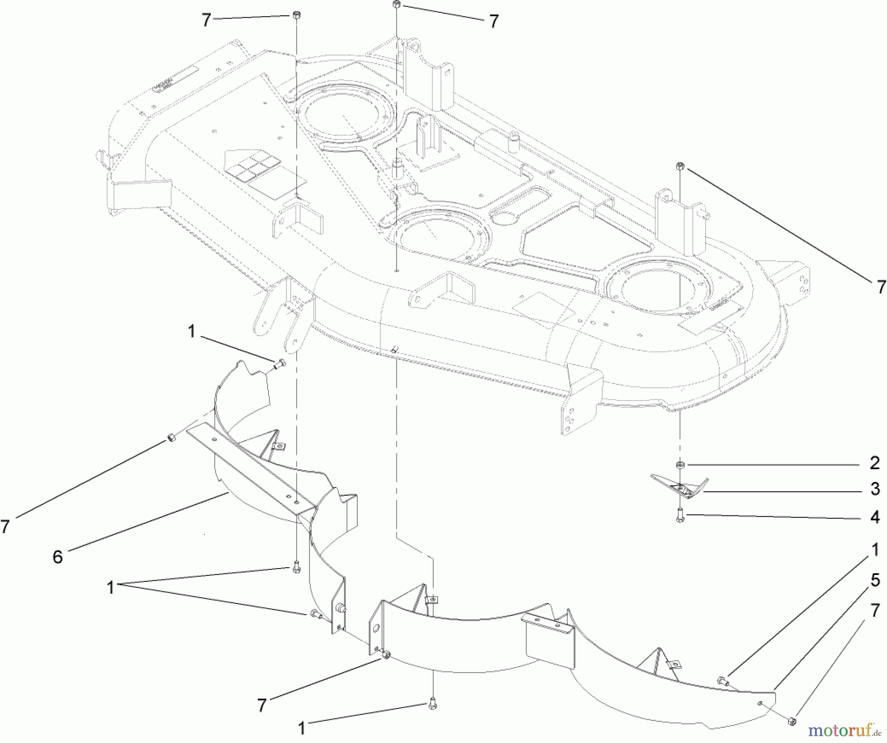  Toro Neu Mowers, Zero-Turn 74407 (ZX525) - Toro TimeCutter ZX525 Riding Mower, 2006 (260000001-260999999) DECK BAFFLE ASSEMBLY