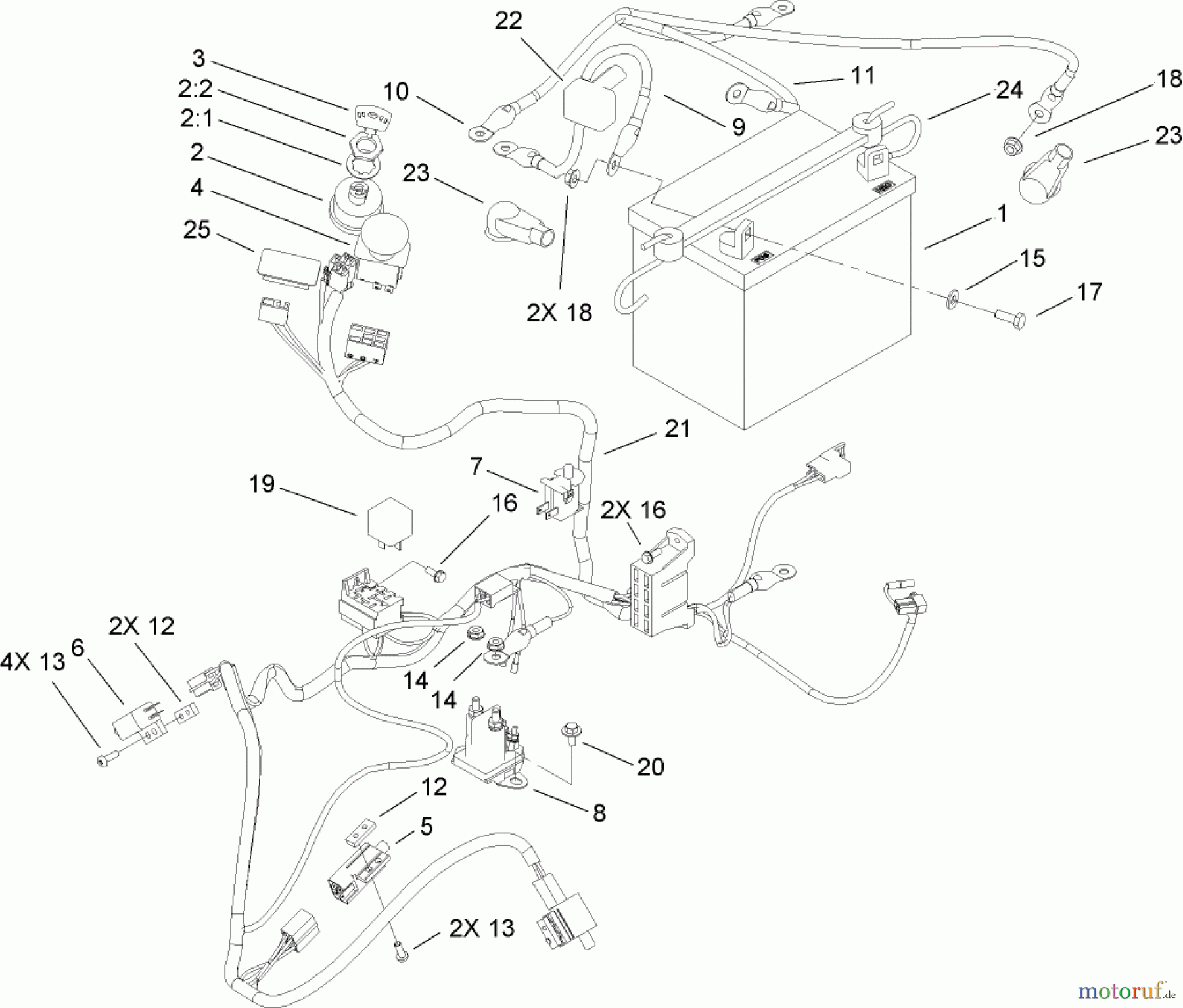 Toro Neu Mowers, Zero-Turn 74407 (ZX525) - Toro TimeCutter ZX525 Riding Mower, 2006 (260000001-260999999) ELECTRICAL ASSEMBLY