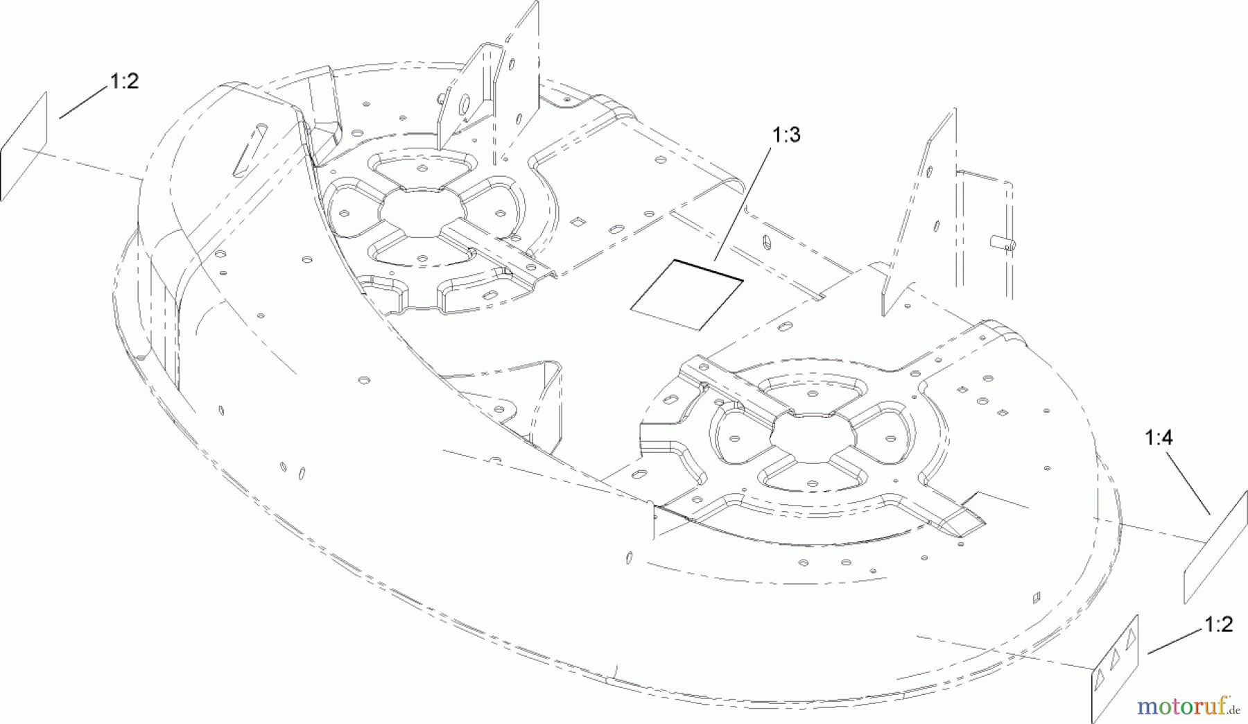  Toro Neu Mowers, Zero-Turn 74432 (ZD380) - Toro TimeCutter ZD380 Riding Mower, 2006 (260000001-260999999) 38 INCH DECK ASSEMBLY NO. 110-8554