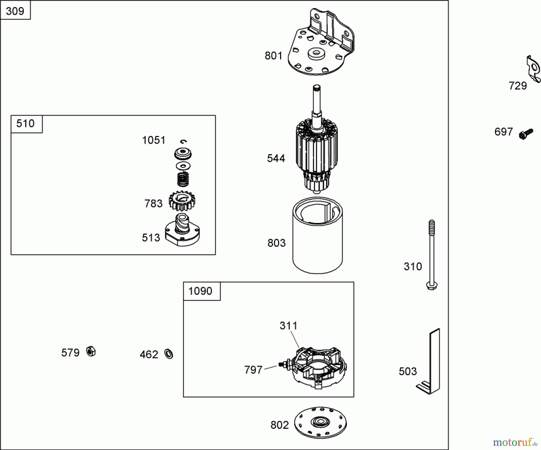 Toro Neu Mowers, Zero-Turn 74432 (ZD380) - Toro TimeCutter ZD380 Riding Mower, 2006 (260000001-260999999) STARTER ASSEMBLY BRIGGS AND STRATTON 31A707-0116-E1