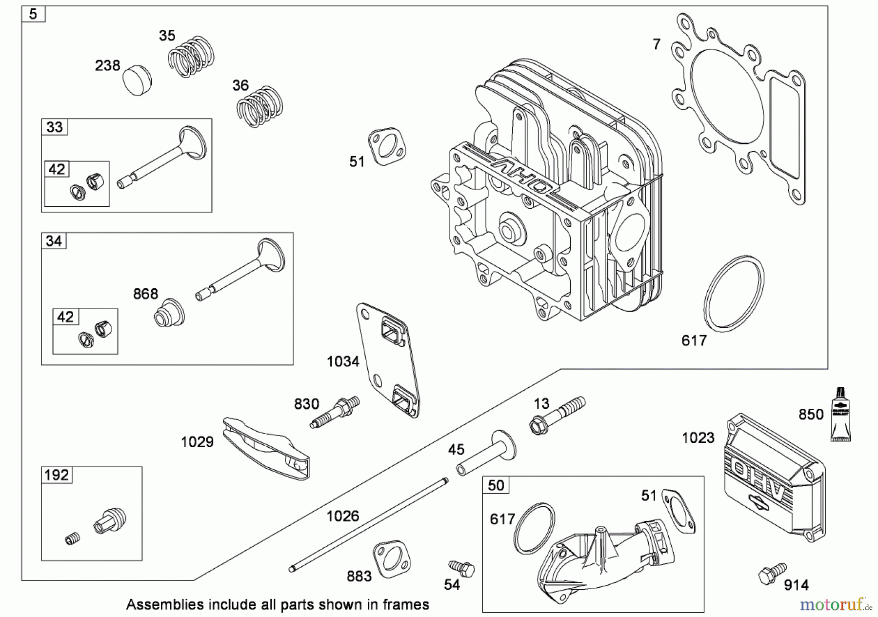 Toro Neu Mowers, Zero-Turn 74433 (ZD420) - Toro TimeCutter ZD420 Riding Mower, 2008 (280000001-280999999) CYLINDER HEAD ASSEMBLY BRIGGS AND STRATTON MODEL 31P777-0133-E1