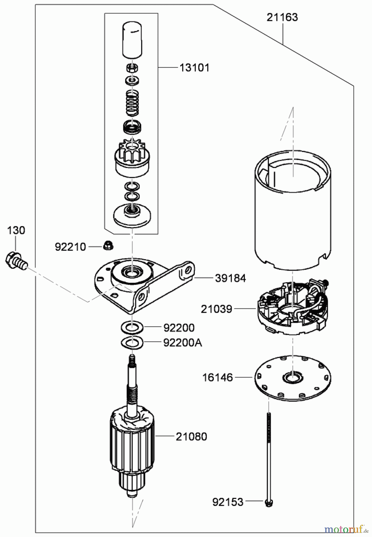  Toro Neu Mowers, Zero-Turn 74437 (ZD420T) - Toro TimeCutter ZD420T Riding Mower, 2009 (290000001-290999999) STARTER ASSEMBLY KAWASAKI FH541V-CS50