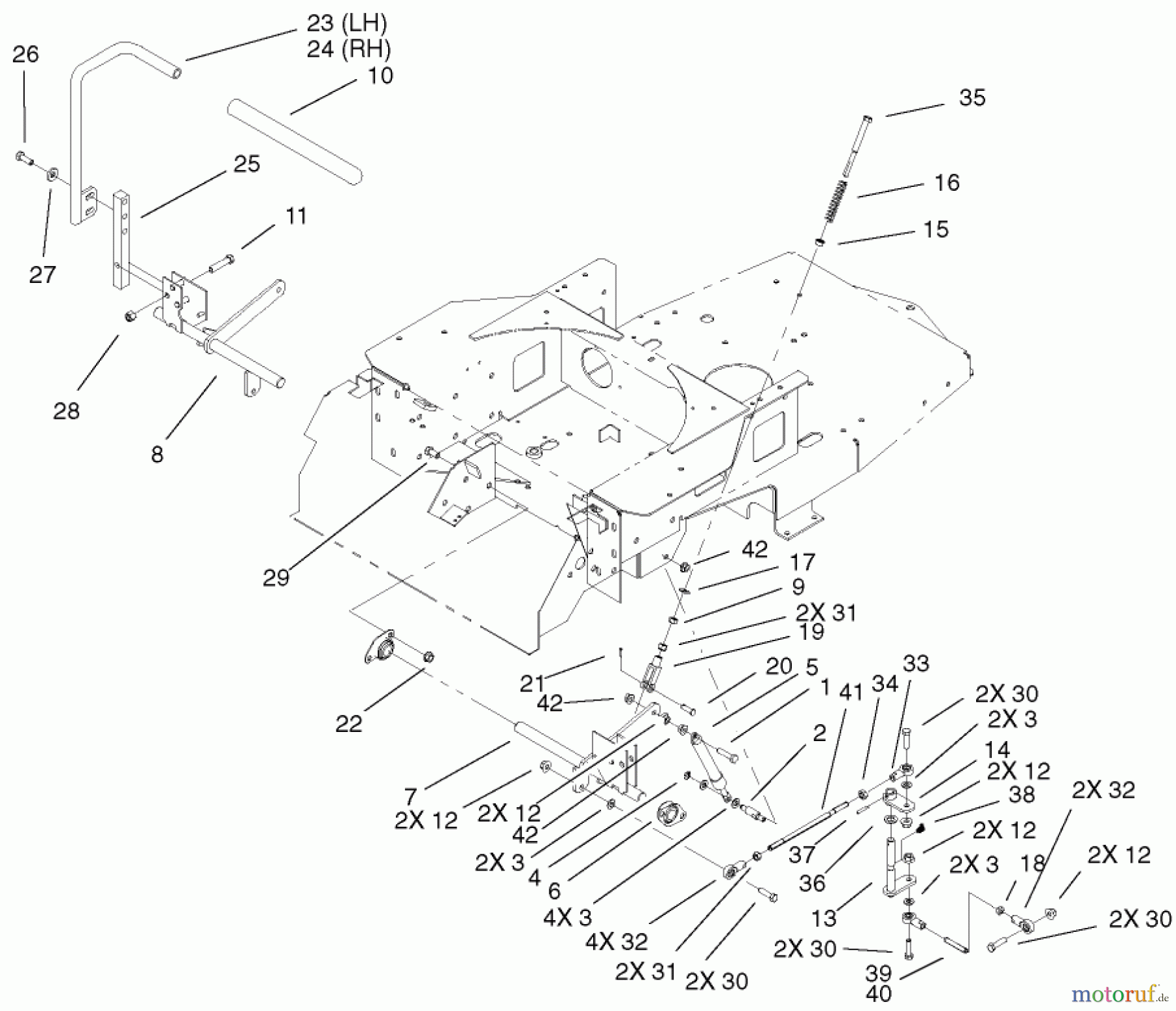 Toro Neu Mowers, Zero-Turn 74501 (Z16-44) - Toro Z16-44 TimeCutter Z Riding Mower, 2001 (210000001-210999999) MOTION CONTROL ASSEMBLY