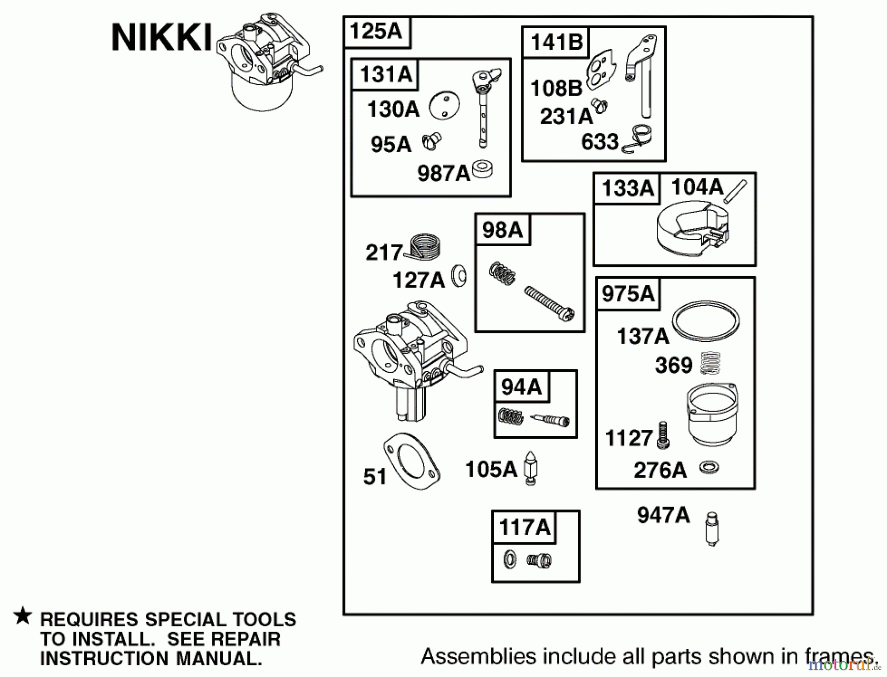  Toro Neu Mowers, Zero-Turn 74501 (Z16-44) - Toro Z16-44 TimeCutter Z Riding Mower, 2001 (210000001-210999999) NIKKI CARBURETOR ASSEMBLY BRIGGS AND STRATTON 311777-0117-E1