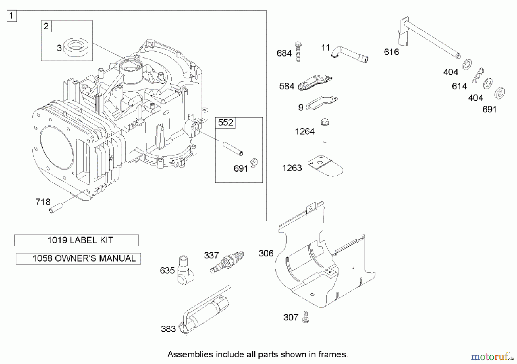 Toro Neu Mowers, Zero-Turn 74602 (18-44ZX) - Toro 18-44ZX TimeCutter ZX Riding Mower, 2004 (240000001-240999999) CYLINDER ASSEMBLY BRIGGS AND STRATTON 31M777-0167-E1