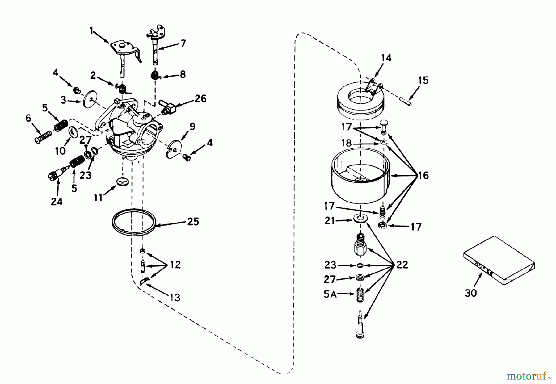 Toro Neu Blowers/Vacuums/Chippers/Shredders 62853 - Toro Shredder, 1973 (3000001-3999999) CARBURETOR ASSEMBLY NO. 631716