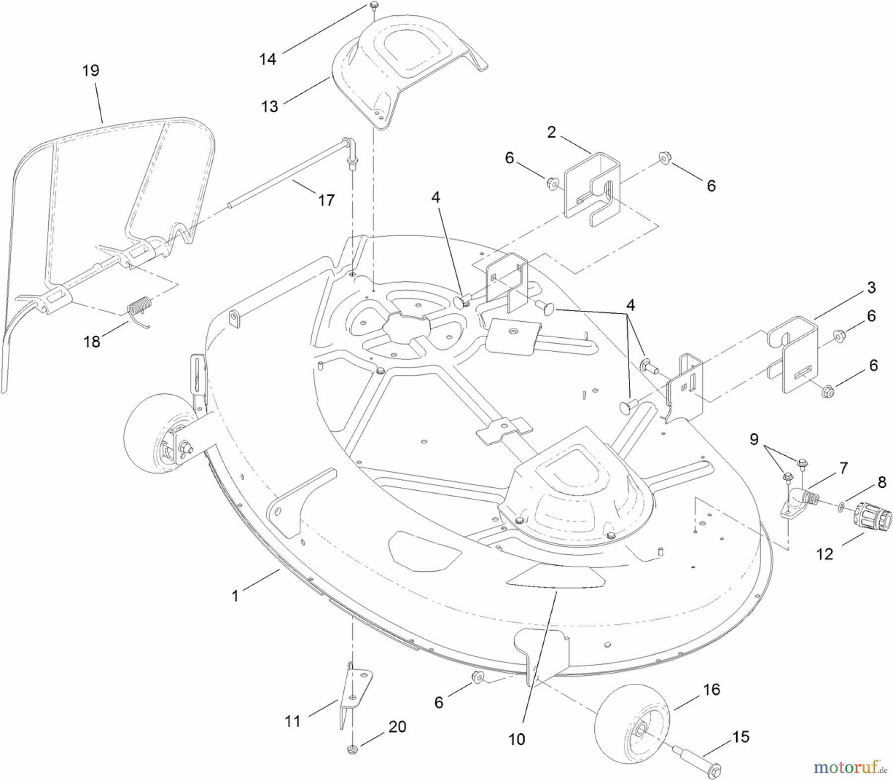  Toro Neu Mowers, Zero-Turn 74622 (4200) - Toro TimeCutter SS 4200 Riding Mower, 2011 (311000001-311999999) 42 INCH DECK ASSEMBLY
