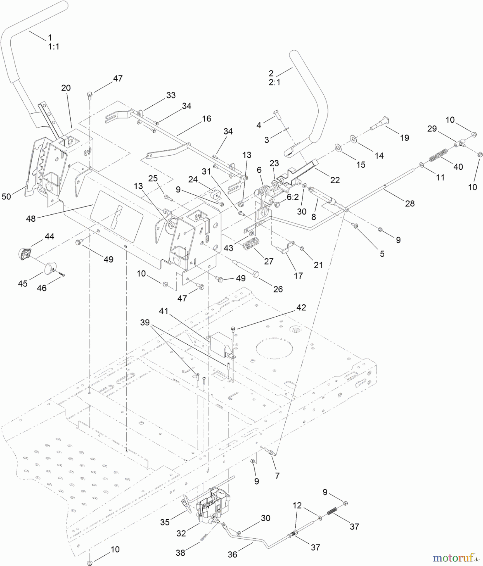 Toro Neu Mowers, Zero-Turn 74622 (4200) - Toro TimeCutter SS 4200 Riding Mower, 2011 (311000001-311999999) MOTION CONTROL ASSEMBLY