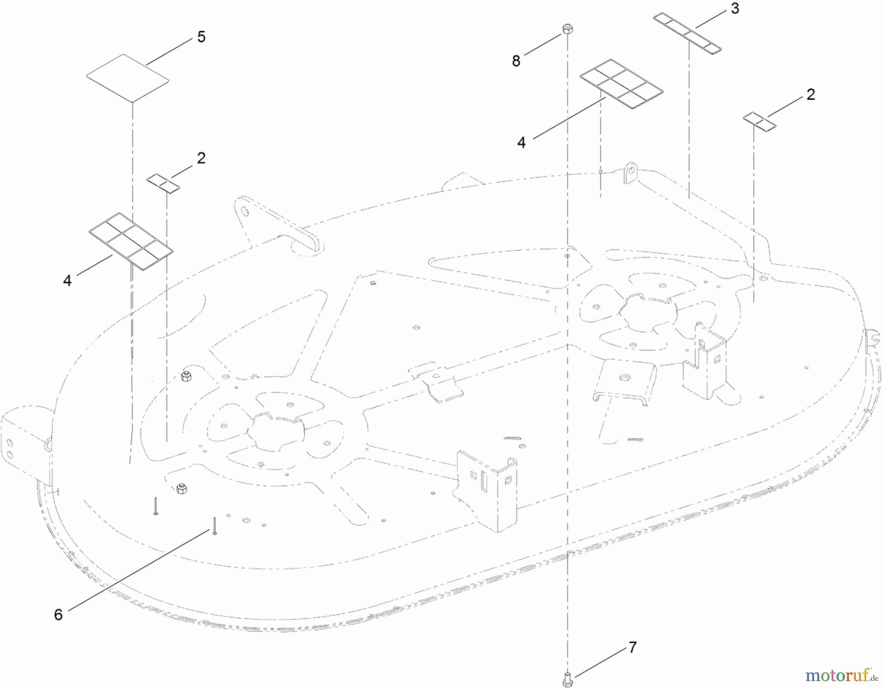  Toro Neu Mowers, Zero-Turn 74623 (4200) - Toro TimeCutter SS 4200 Riding Mower, 2012 (SN 312000001-312999999) 42 INCH DECK ASSEMBLY NO. 119-8840