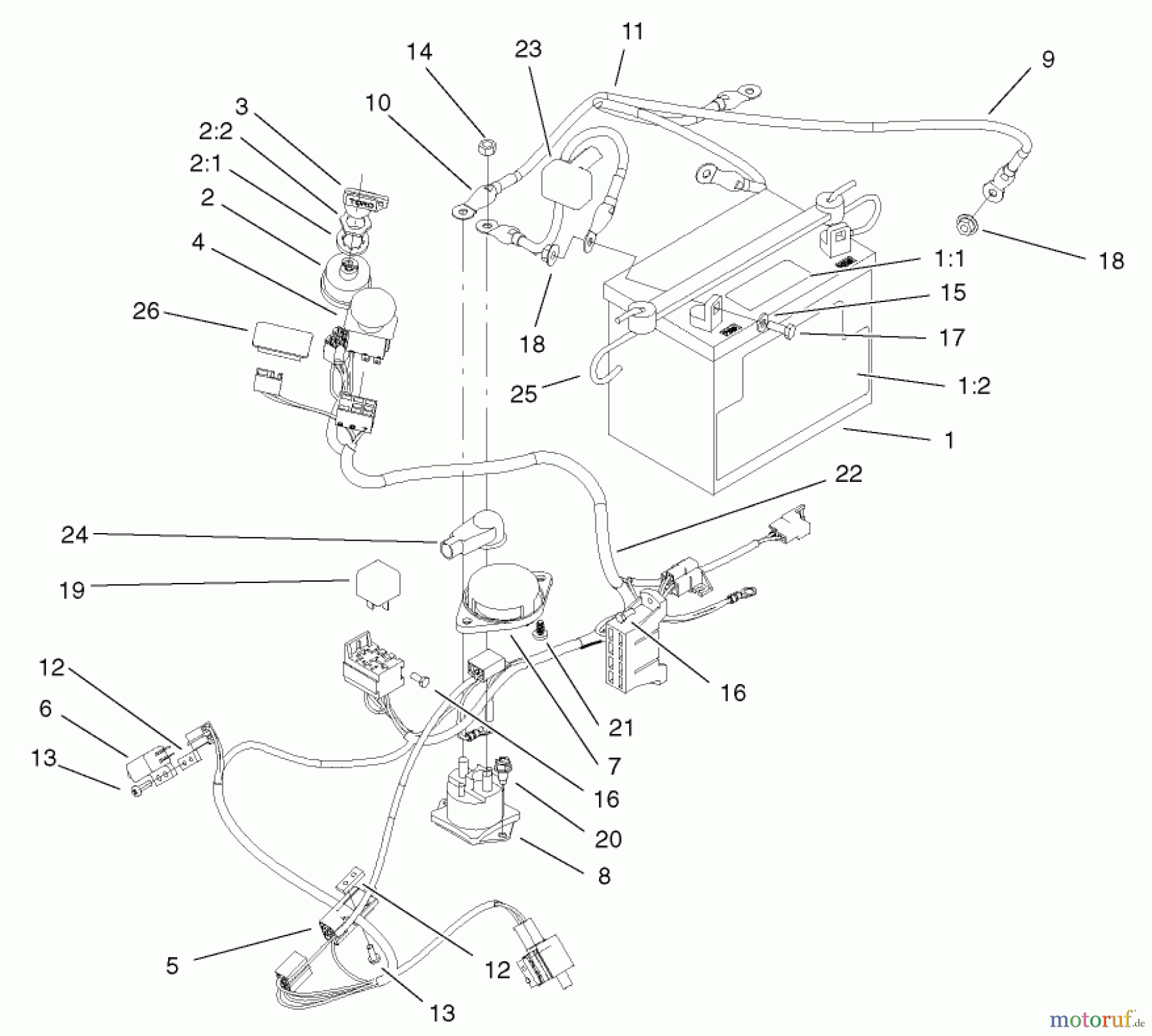  Toro Neu Mowers, Zero-Turn 74701 (Z17-52) - Toro Z17-52 TimeCutter Z Riding Mower, 2002 (220000001-220999999) ELECTRICAL ASSEMBLY