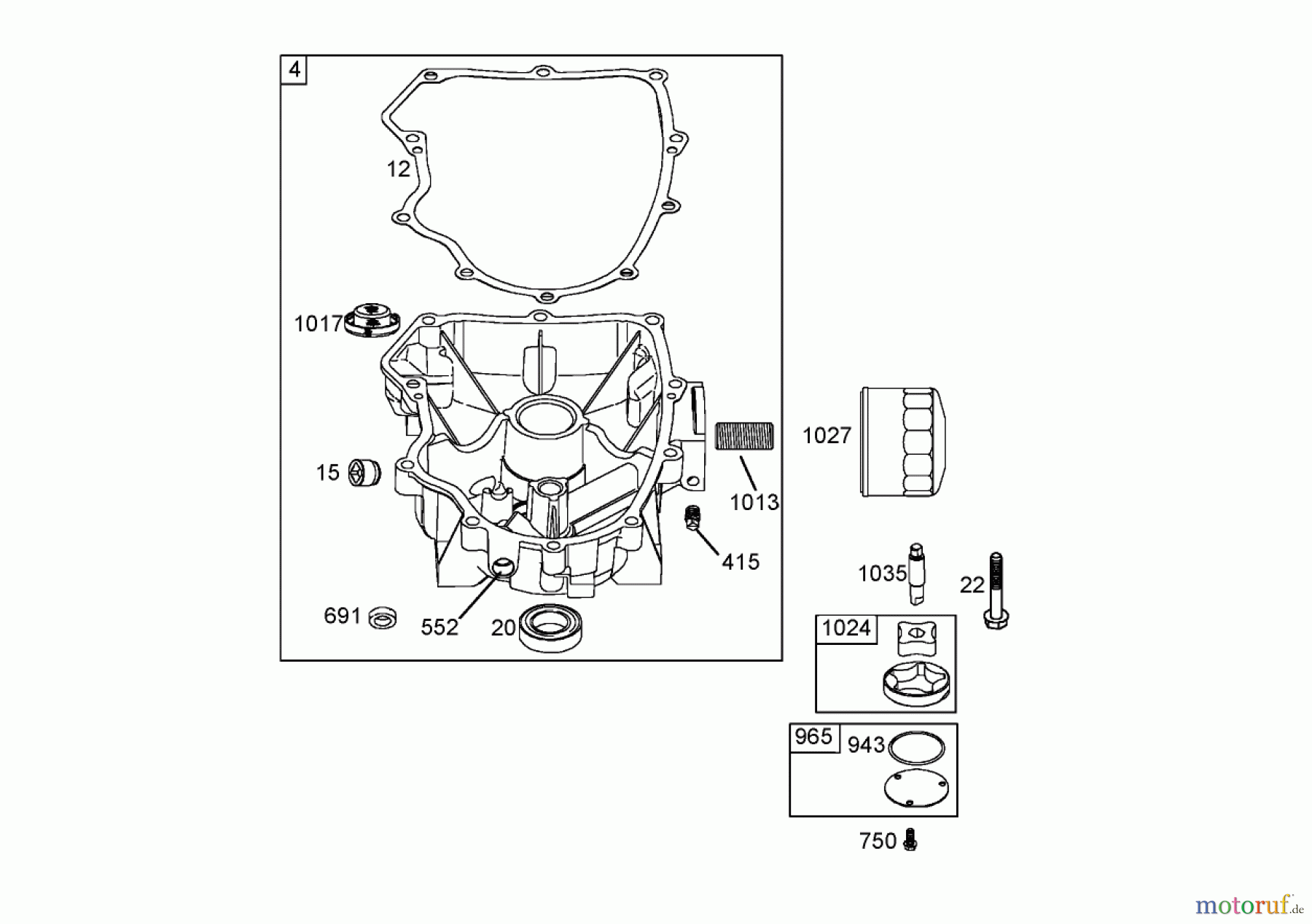 Toro Neu Mowers, Zero-Turn 74704 (ZX480) - Toro TimeCutter ZX480 Riding Mower, 2005 (250000001-250999999) CRANKCASE ASSEMBLY BRIGGS AND STRATTON 406577-0191-E1