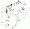 Toro 62912 - 5 hp Lawn Vacuum, 1975 (5000001-5999999) Ersatzteile CONTROLS AND HANDLE ASSEMBLY (MODEL 62923)