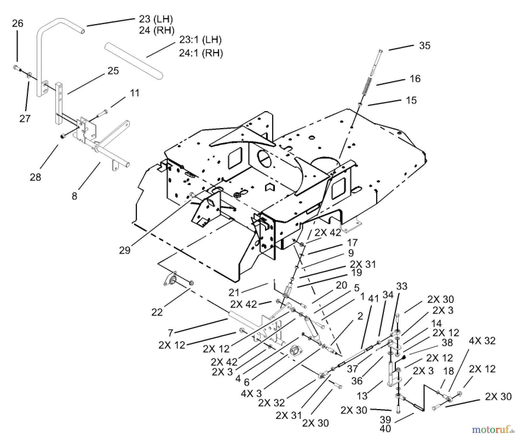  Toro Neu Mowers, Zero-Turn 74801 (18-52ZX) - Toro 18-52ZX TimeCutter ZX Riding Mower, 2003 (230000001-230999999) MOTION CONTROL ASSEMBLY