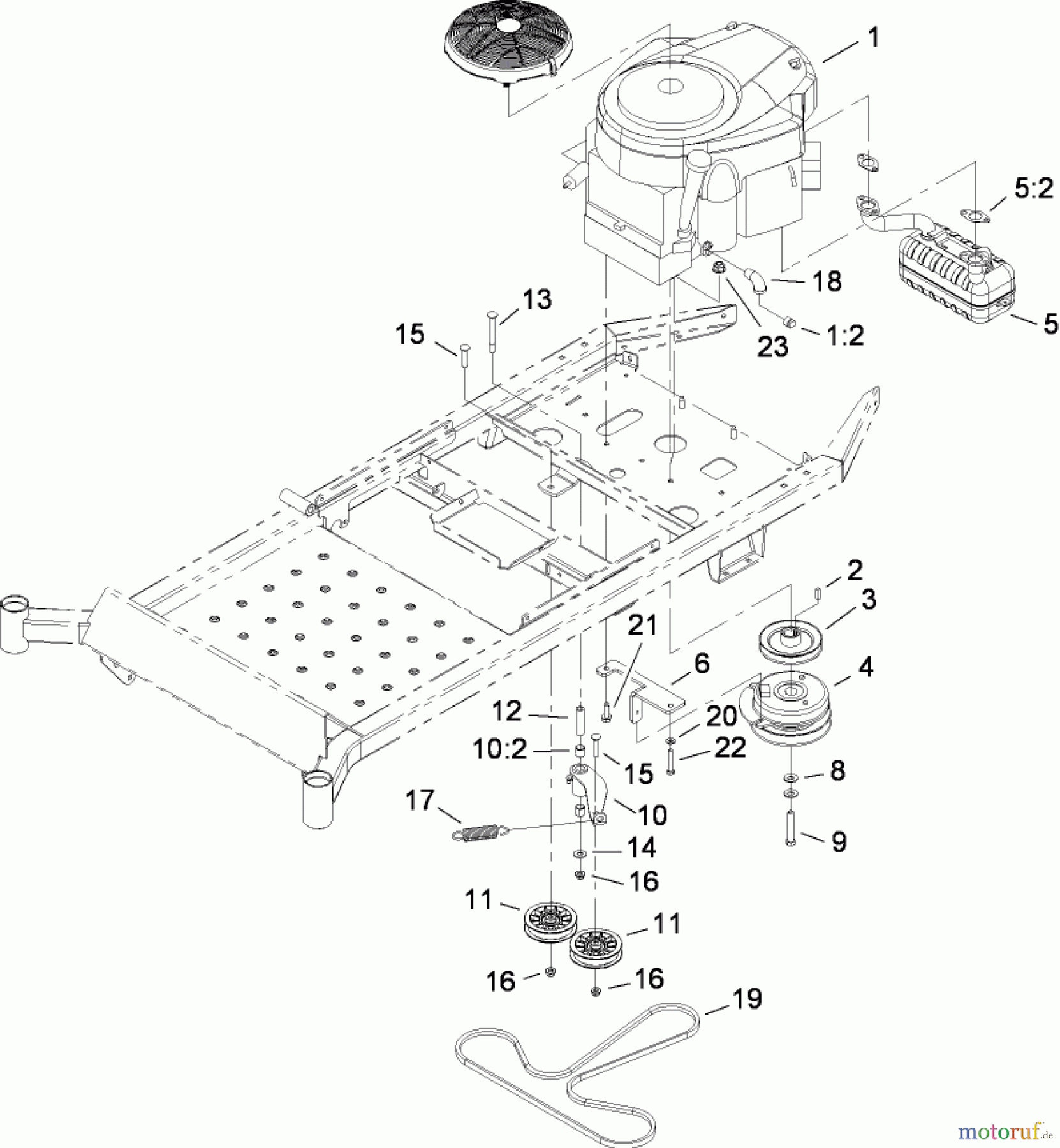  Toro Neu Mowers, Zero-Turn 74812 (Z4800) - Toro TITAN Z4800 Zero-Turn-Radius Riding Mower, 2008 (280000001-280999999) ENGINE ASSEMBLY