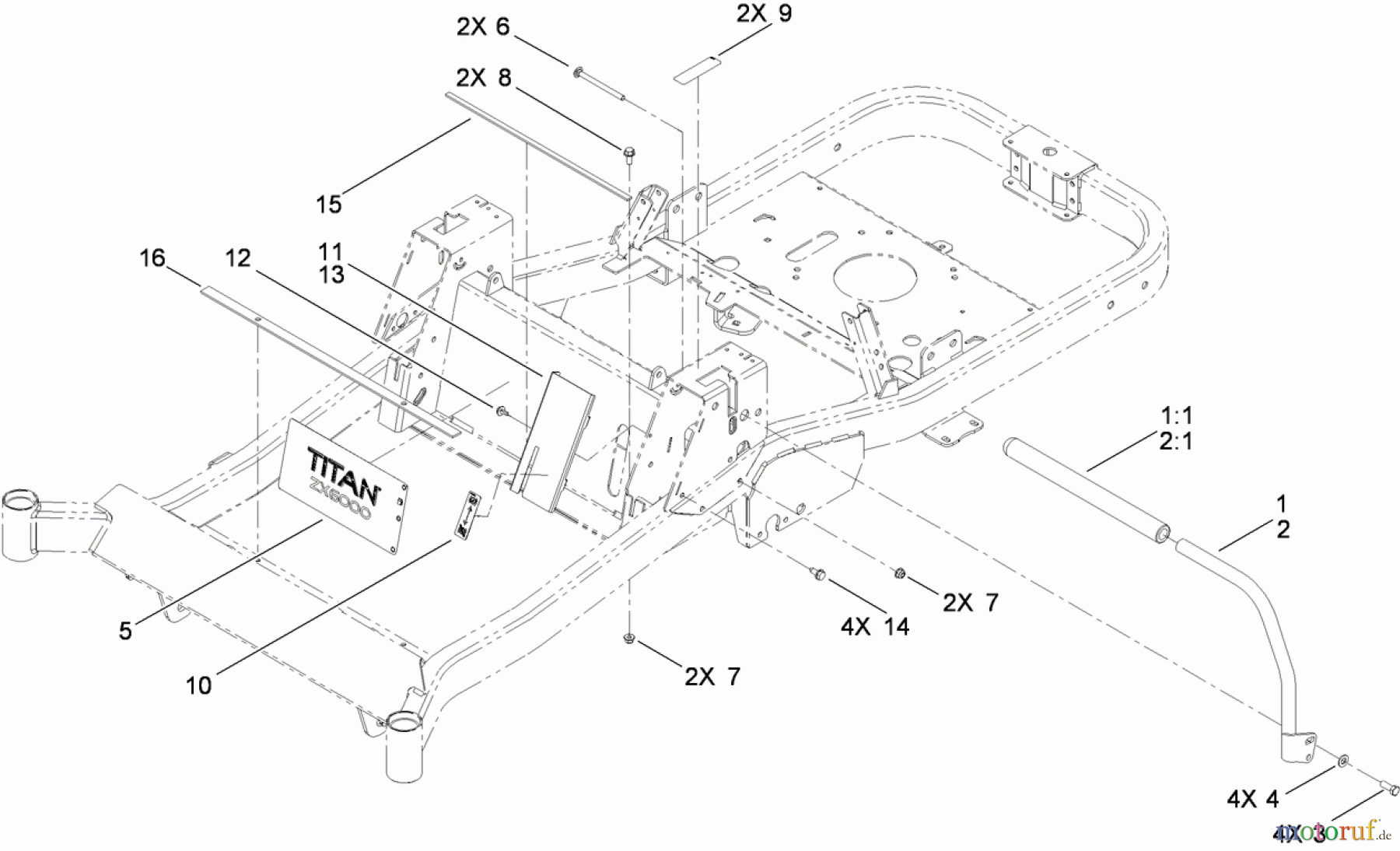  Toro Neu Mowers, Zero-Turn 74823 (ZX6000) - Toro TITAN ZX6000 Zero-Turn-Radius Riding Mower, 2009 (290000001-290999999) HANDLE CONTROL ASSEMBLY
