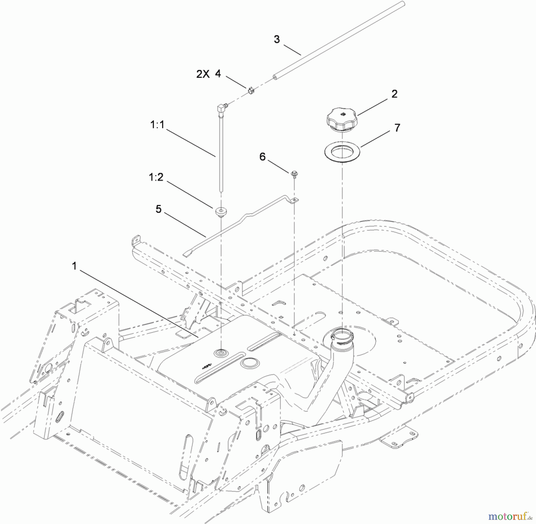  Toro Neu Mowers, Zero-Turn 74833 (ZX6030) - Toro TITAN ZX6030 Zero-Turn-Radius Riding Mower, 2010 (310000001-310999999) FUEL DELIVERY SYSTEM