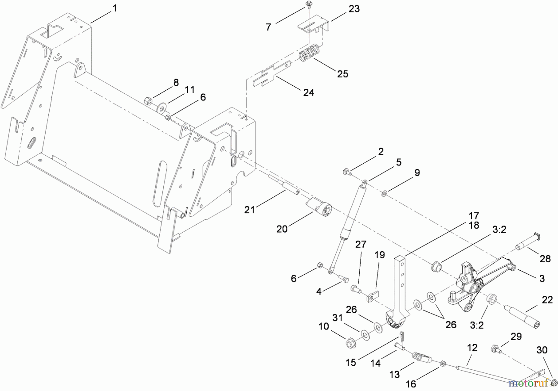 Toro Neu Mowers, Zero-Turn 74912 (ZX4800) - Toro TITAN ZX4800 Zero-Turn-Radius Riding Mower, 2010 (310000001-310999999) MOTION CONTROL ASSEMBLY