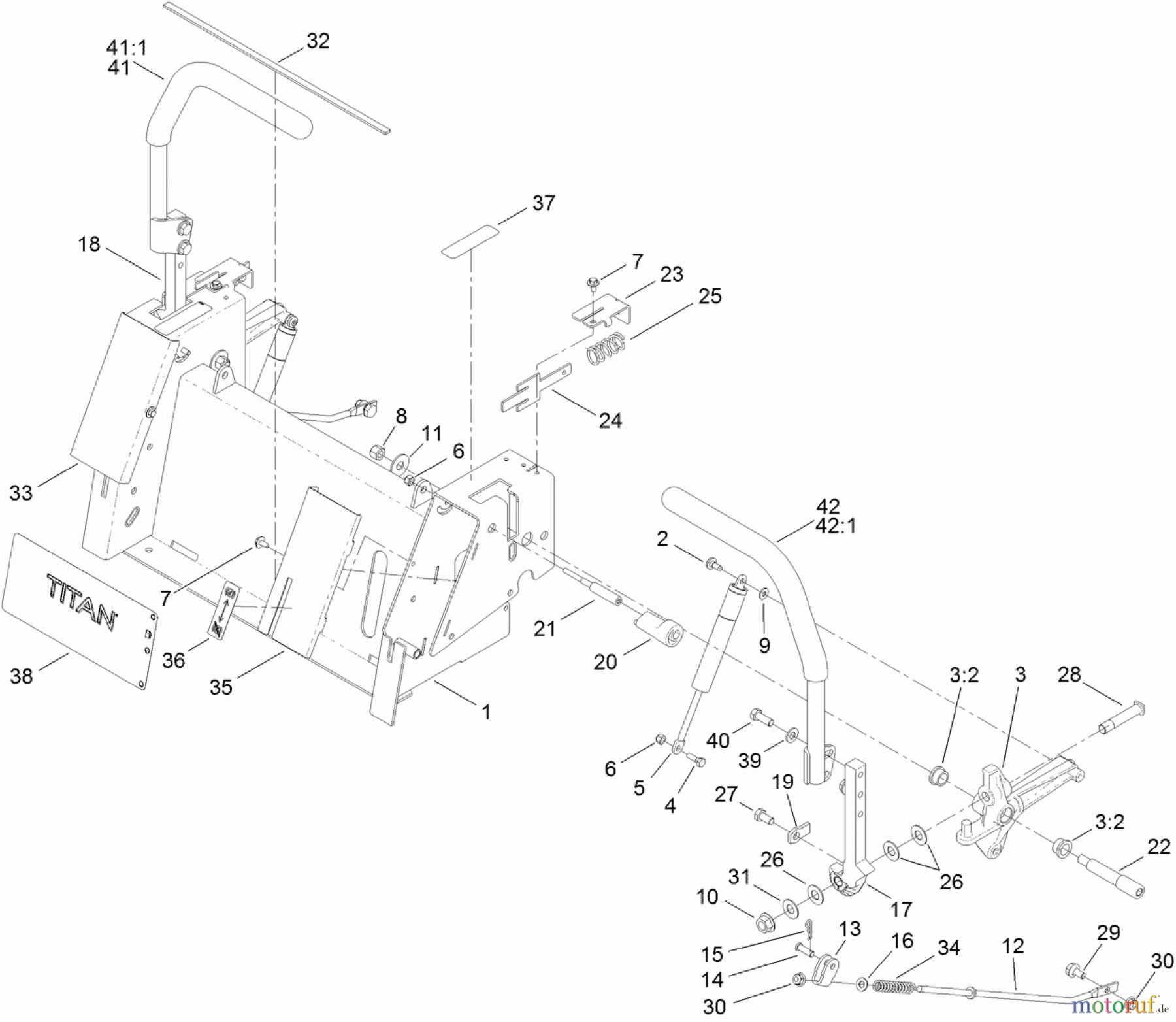  Toro Neu Mowers, Zero-Turn 74920 (ZX4820) - Toro TITAN ZX4820 Zero-Turn-Radius Riding Mower, 2011 (311000001-311999999) MOTION CONTROL ASSEMBLY