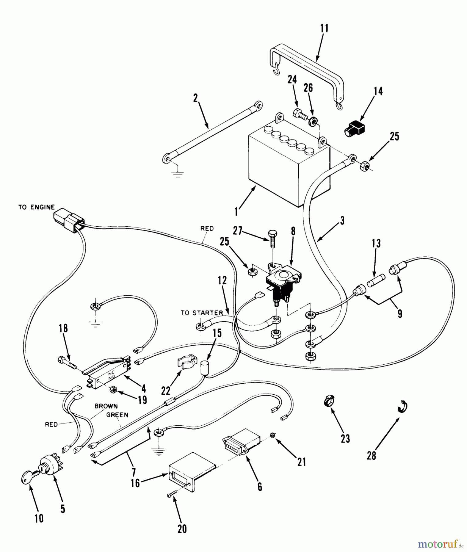  Toro Neu Mowers, Zero-Turn Z1-20KE01 (720-Z) - Toro 720-Z Tractor, 1987 ELECTRICAL SYSTEM