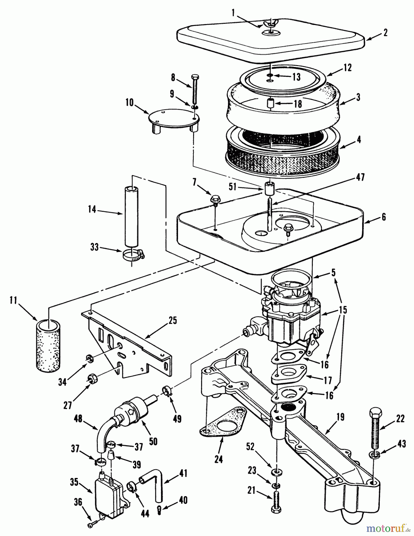  Toro Neu Mowers, Zero-Turn Z1-24OE03 (724-Z) - Toro 724-Z Tractor, 1990 AIR CLEANER AND FUEL SYSTEM