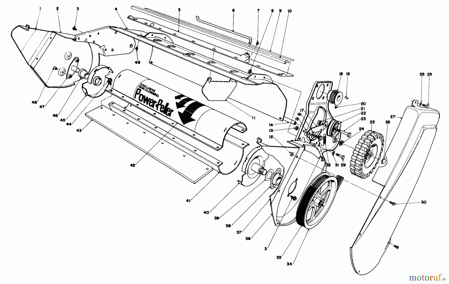  Toro Neu Snow Blowers/Snow Throwers Seite 1 31505 - Toro Snowmaster, 1975 (5000001-5999999) LOWER MAIN FRAME
