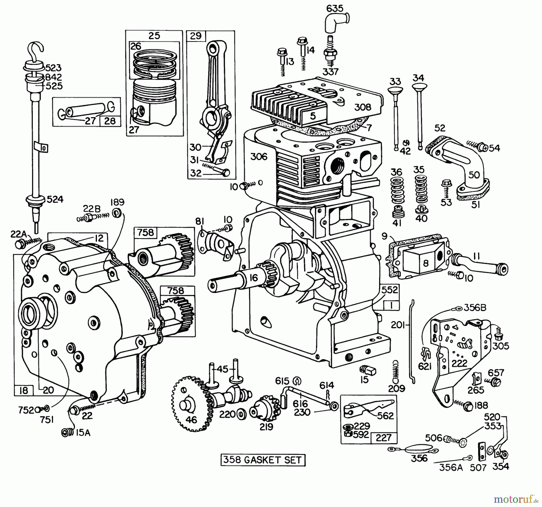  Toro Neu Snow Blowers/Snow Throwers Seite 1 31995 (1032) - Toro 1032 Snowthrower, 1976 (6000001-6999999) ENGINE BRIGGS & STRATTON MODEL NO. 251417 TYPE NO. 0140-01 #1