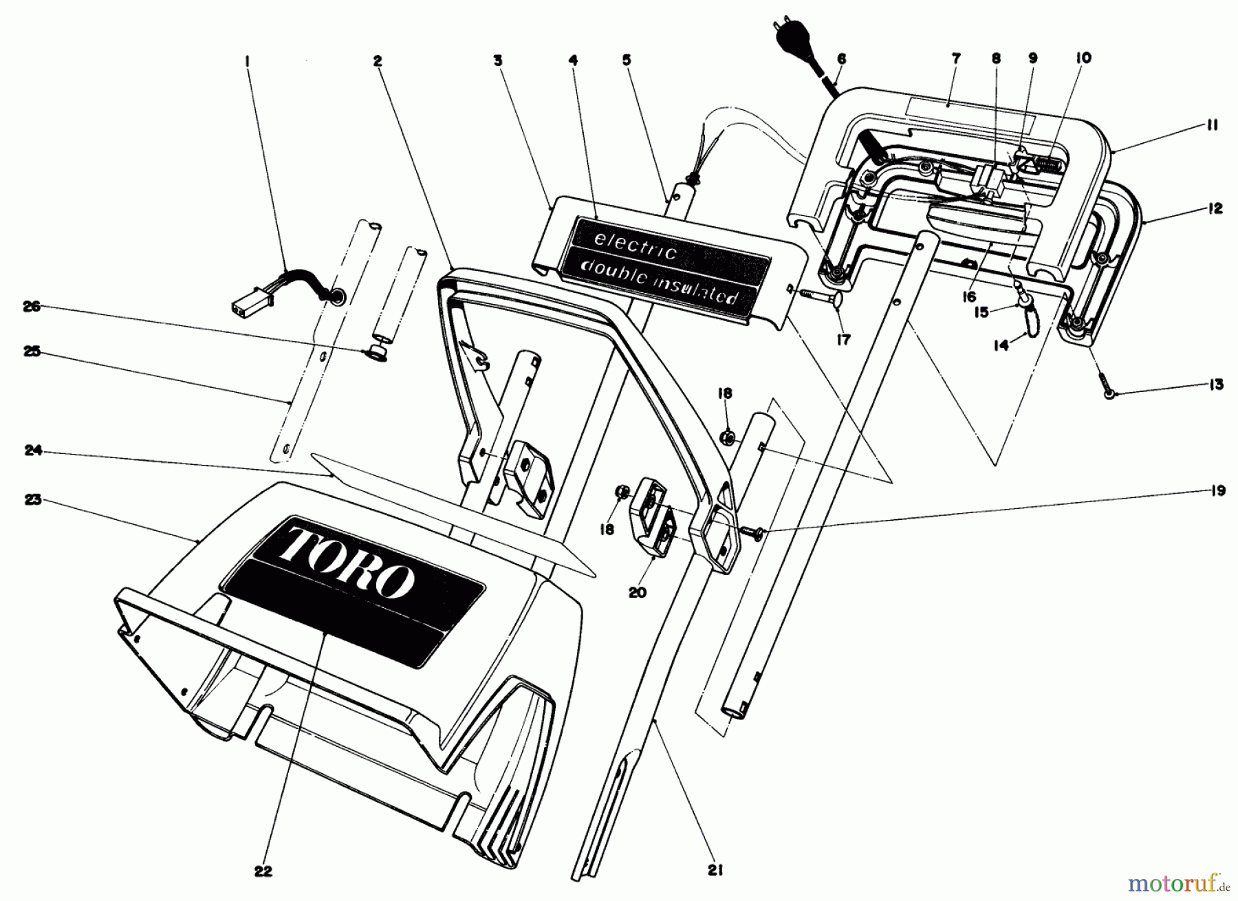  Toro Neu Snow Blowers/Snow Throwers Seite 1 38000 (S-120) - Toro S-120 Snowthrower, 1980 (0000001-0999999) HANDLE ASSEMBLY