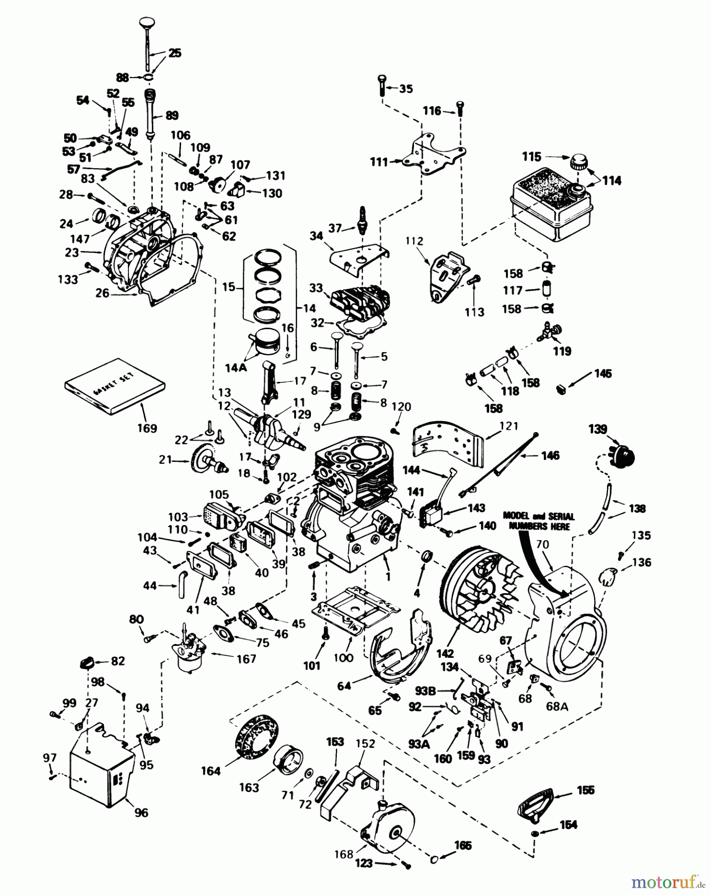 Toro Neu Snow Blowers/Snow Throwers Seite 1 38050 (724) - Toro 724 Snowthrower, 1986 (6000001-6999999) ENGINE, TECUMSEH MODEL NO. H50-65504S (5 H.P. SNOWTHROWER MODEL NO. 38040)