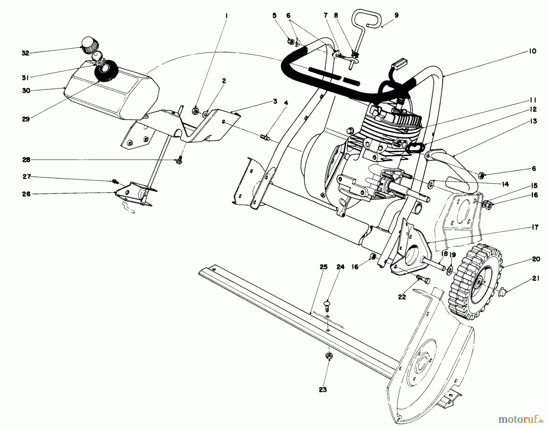  Toro Neu Snow Blowers/Snow Throwers Seite 1 38120 (S-200) - Toro S-200 Snowthrower, 1980 (0500000-0999999) ENGINE ASSEMBLY (MODEL 38120)
