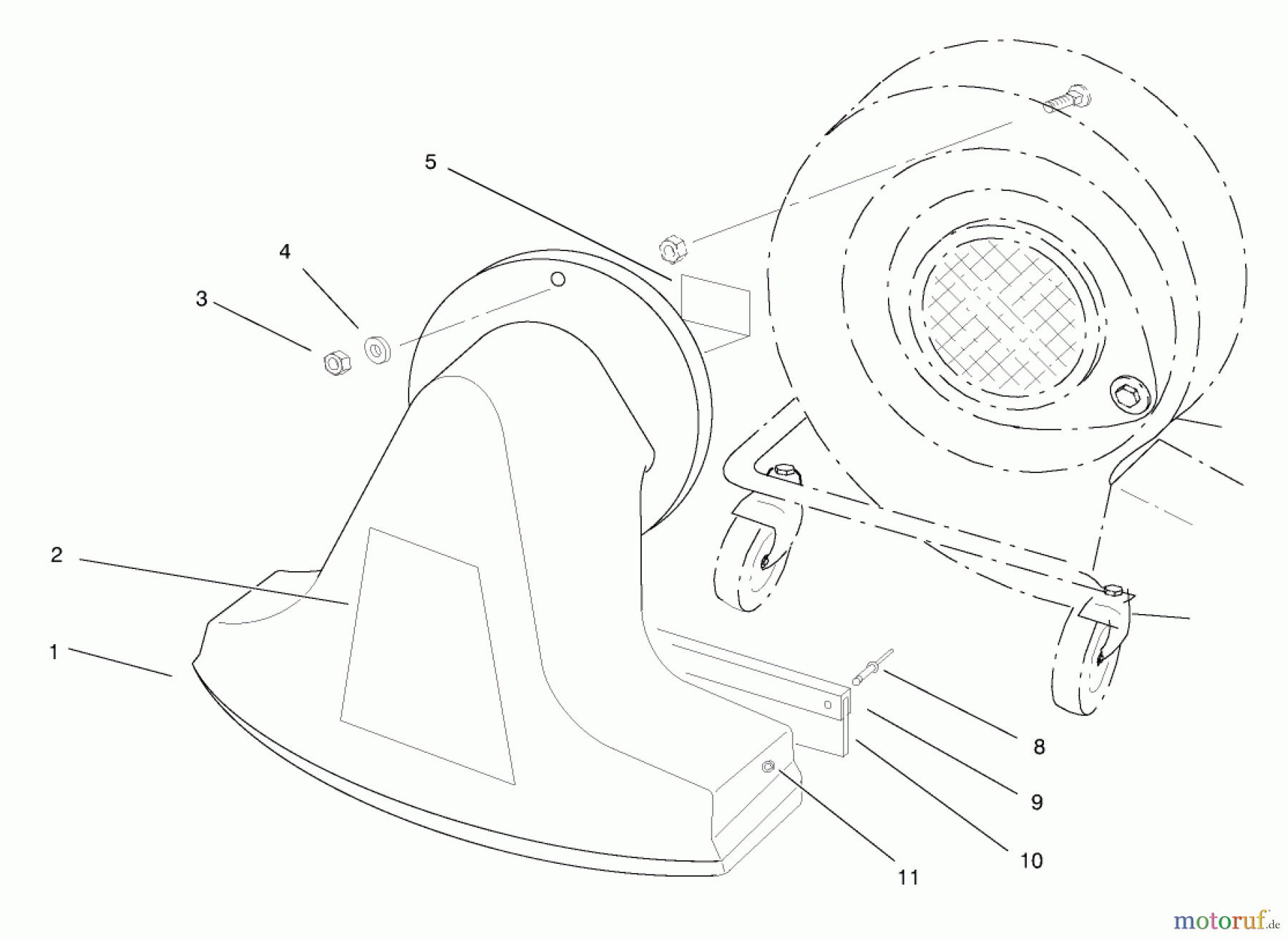  Toro Neu Blowers/Vacuums/Chippers/Shredders 62924 - Toro 5 hp Lawn Vacuum, 1998 (8900001-8999999) SNOUT ASSEMBLY