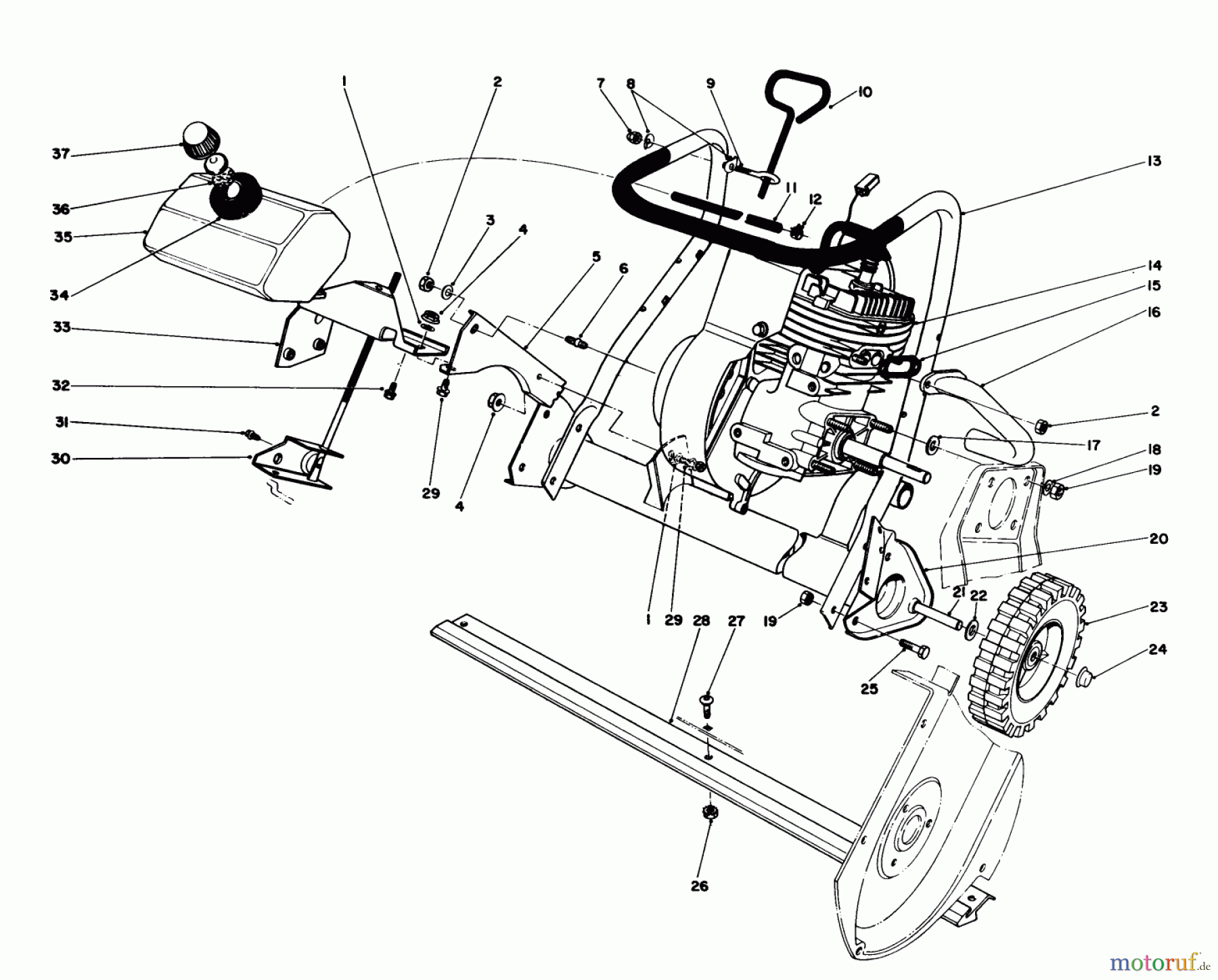  Toro Neu Snow Blowers/Snow Throwers Seite 1 38167C (S-620) - Toro S-620 Snowthrower, 1986 (6000001-6999999) ENGINE ASSEMBLY