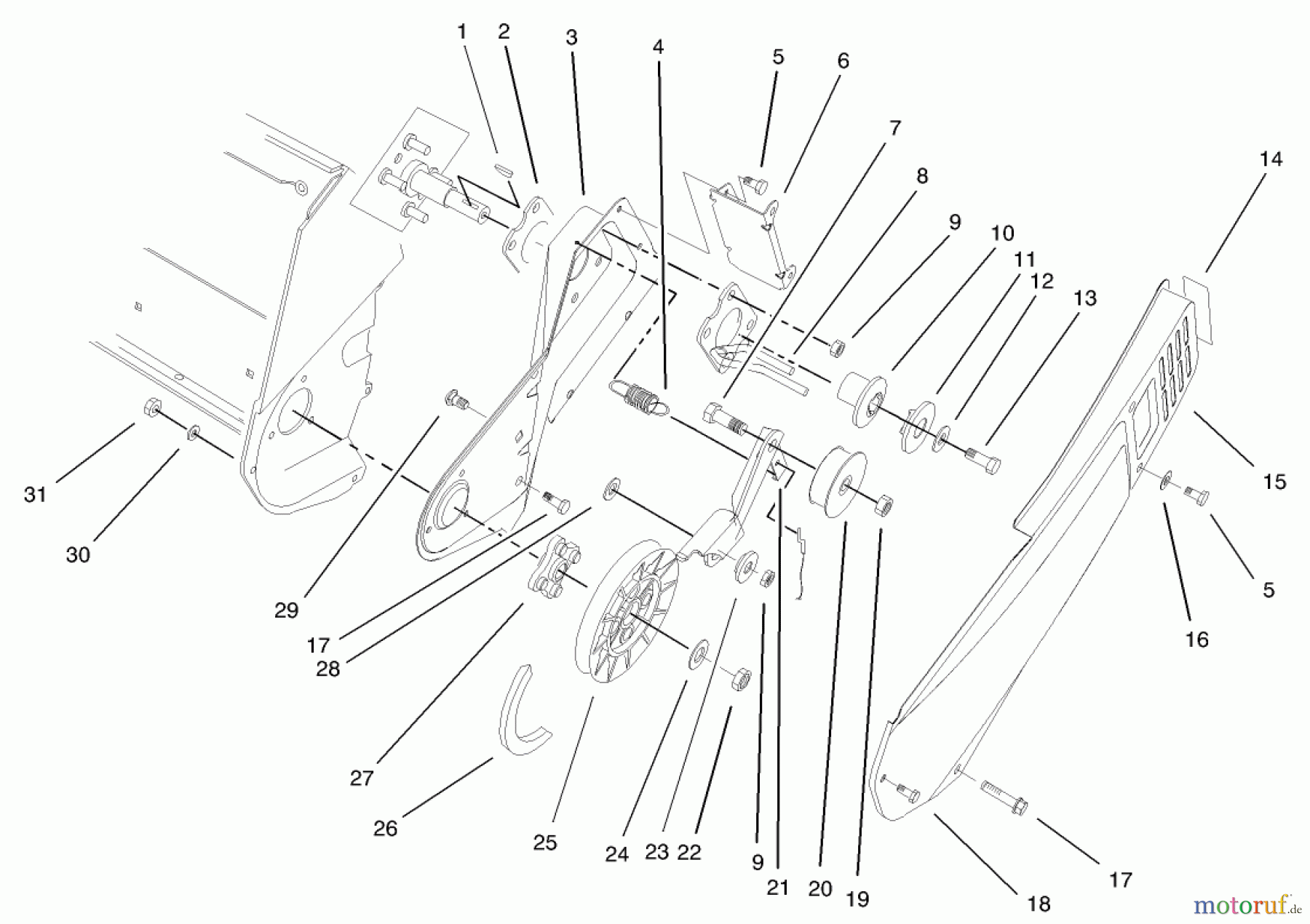 Toro Neu Snow Blowers/Snow Throwers Seite 1 38173 - Toro Powerlite Snowthrower, 2004 (240000001-240999999) IMPELLER DRIVE ASSEMBLY