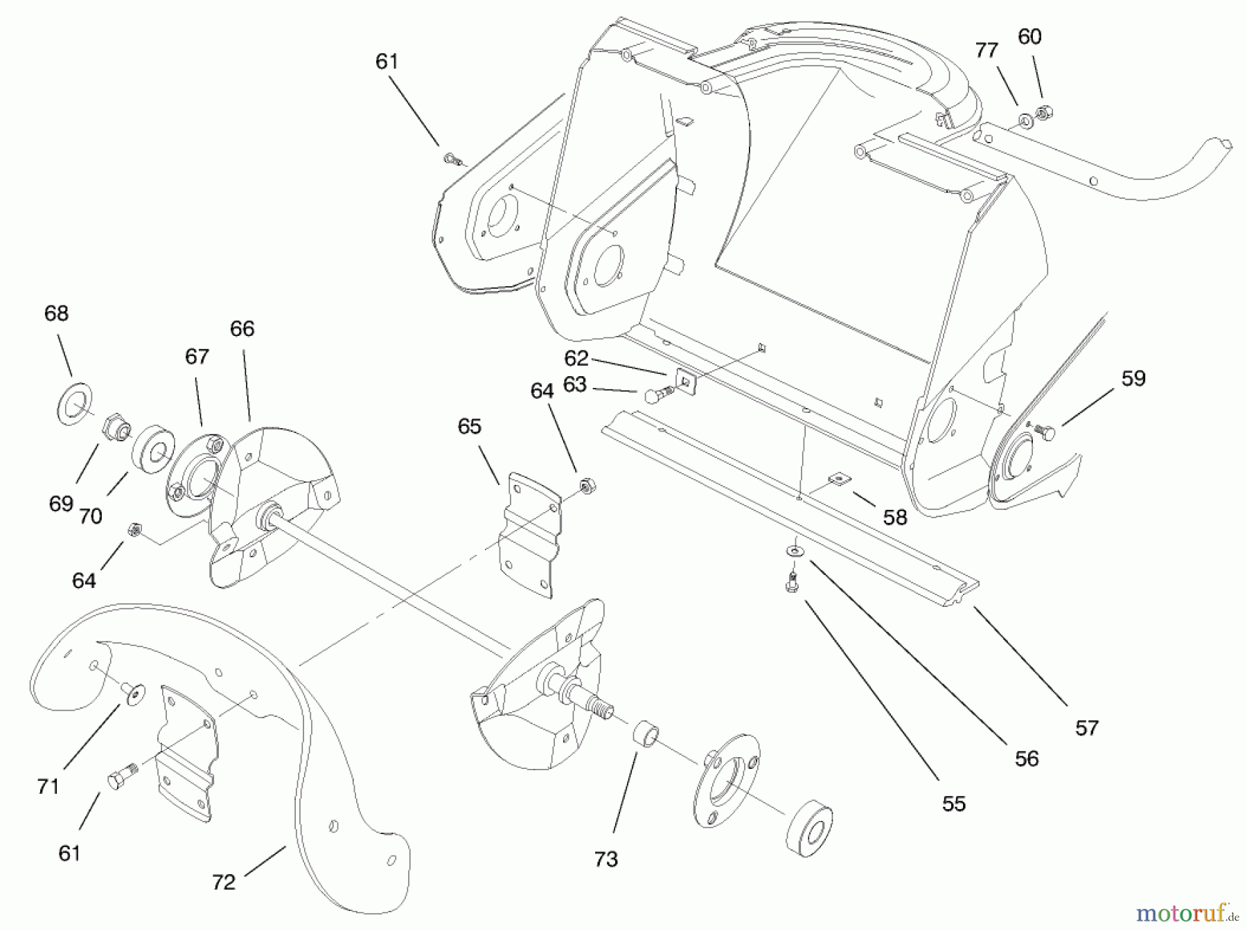  Toro Neu Snow Blowers/Snow Throwers Seite 1 38176 - Toro CCR Powerlite Snowthrower, 1997 (7900001-7999999) AUGER ASSEMBLY