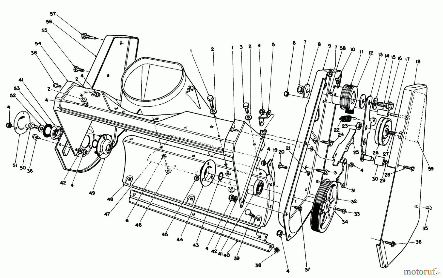  Toro Neu Snow Blowers/Snow Throwers Seite 1 38180C - Toro CCR 2000 Snowthrower, 1988 (8000001-8999999) HOUSING ASSEMBLY