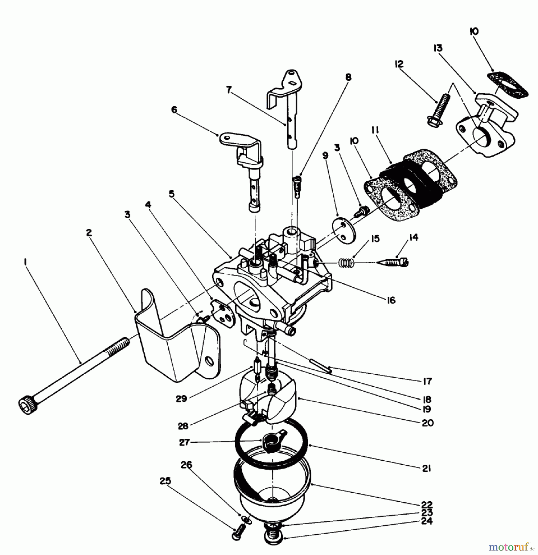  Toro Neu Snow Blowers/Snow Throwers Seite 1 38185 - Toro CCR 2000 Snowthrower, 1987 (7000001-7999999) CARBURETOR ASSEMBLY