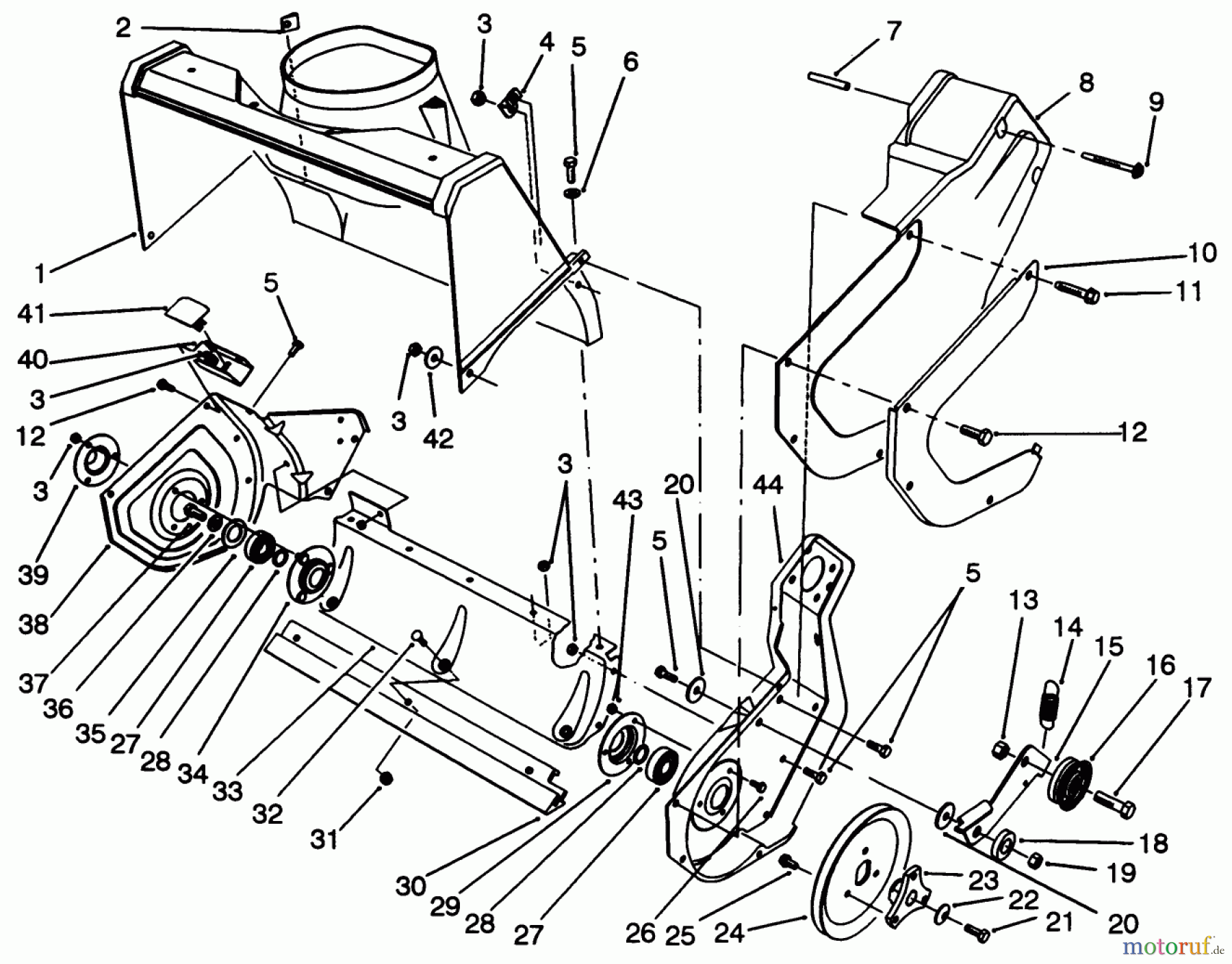  Toro Neu Snow Blowers/Snow Throwers Seite 1 38196 - Toro CCR 1000 Snowthrower, 1993 (3900001-3999999) ROTOR HOUSING ASSEMBLY
