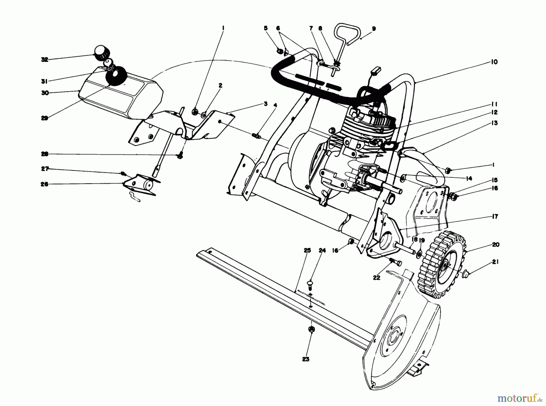  Toro Neu Snow Blowers/Snow Throwers Seite 1 38242 (S-200) - Toro S-200 Snowthrower, 1981 (1000001-1999999) ENGINE ASSEMBLY (MODEL 38242)