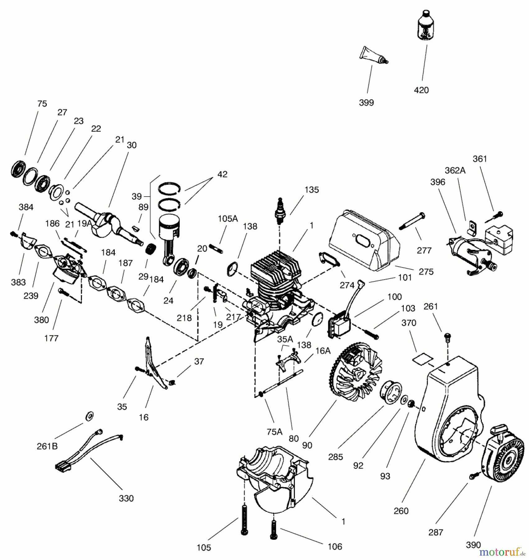  Toro Neu Snow Blowers/Snow Throwers Seite 1 38415 (2400) - Toro CCR 2400 Snowthrower, 1997 (7900001-7999999) ENGINE TECUMSEH MODEL NO. HSK850 TYPE 8312B