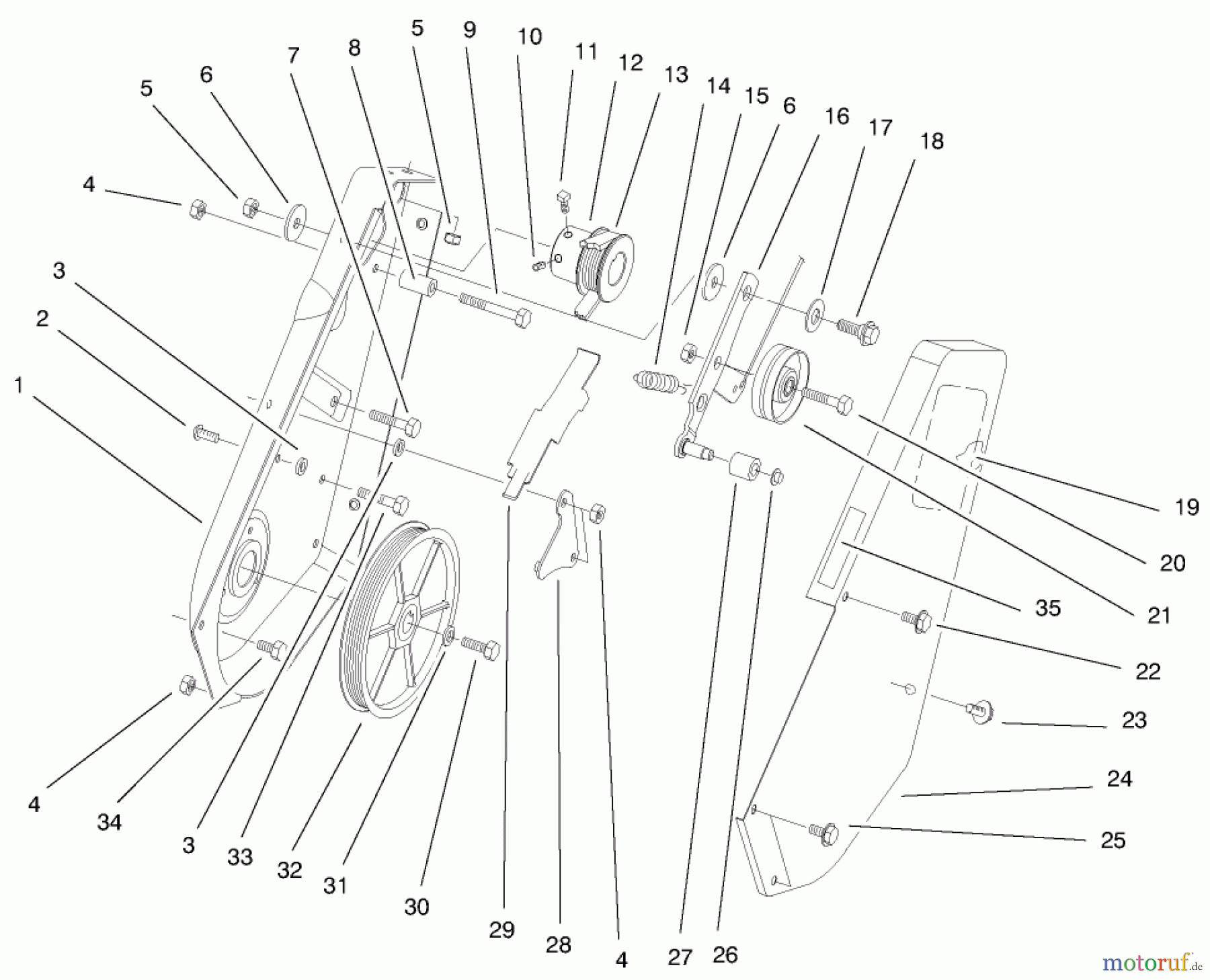  Toro Neu Snow Blowers/Snow Throwers Seite 1 38418 (2400) - Toro CCR 2400 Snowthrower, 1999 (9900001-9999999) SIDE PLATE AND IDLER ASSEMBLY