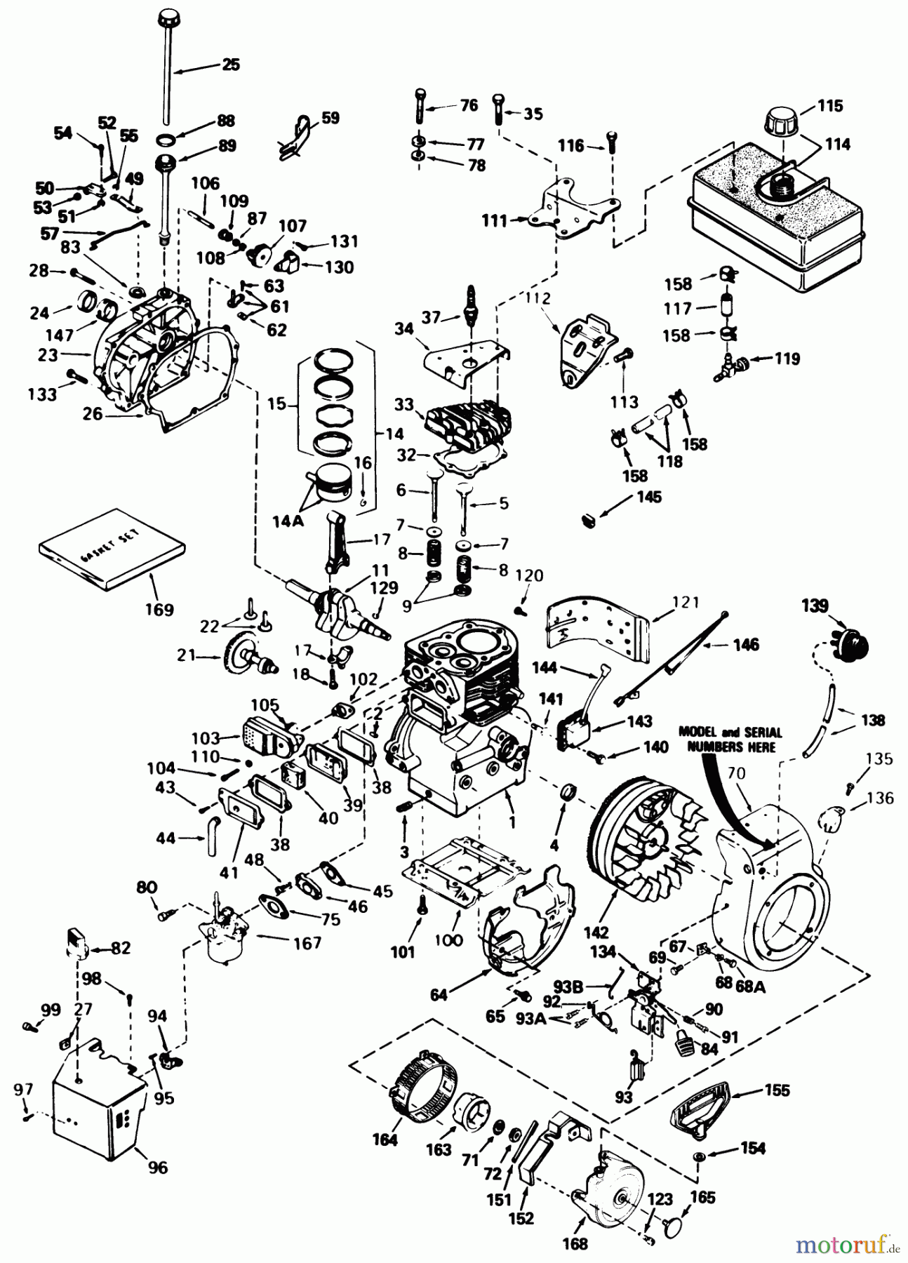  Toro Neu Snow Blowers/Snow Throwers Seite 1 38513 (624) - Toro 624 Power Shift Snowthrower, 1991 (SN 1000001-9999999) ENGINE TECUMSEH MODEL NO. H60-75504W