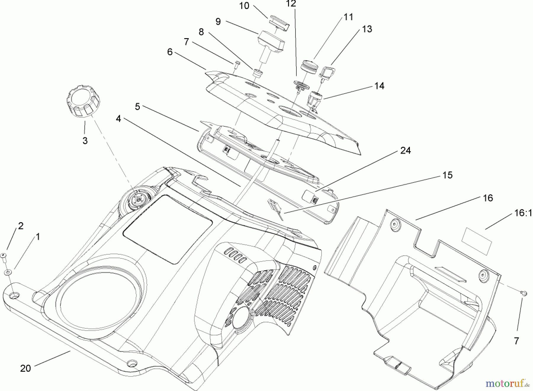  Toro Neu Snow Blowers/Snow Throwers Seite 1 38516 (2450) - Toro CCR 2450 GTS Snowthrower, 2004 (240000001-240999999) UPPER SHROUD AND CONTROL PANEL ASSEMBLY