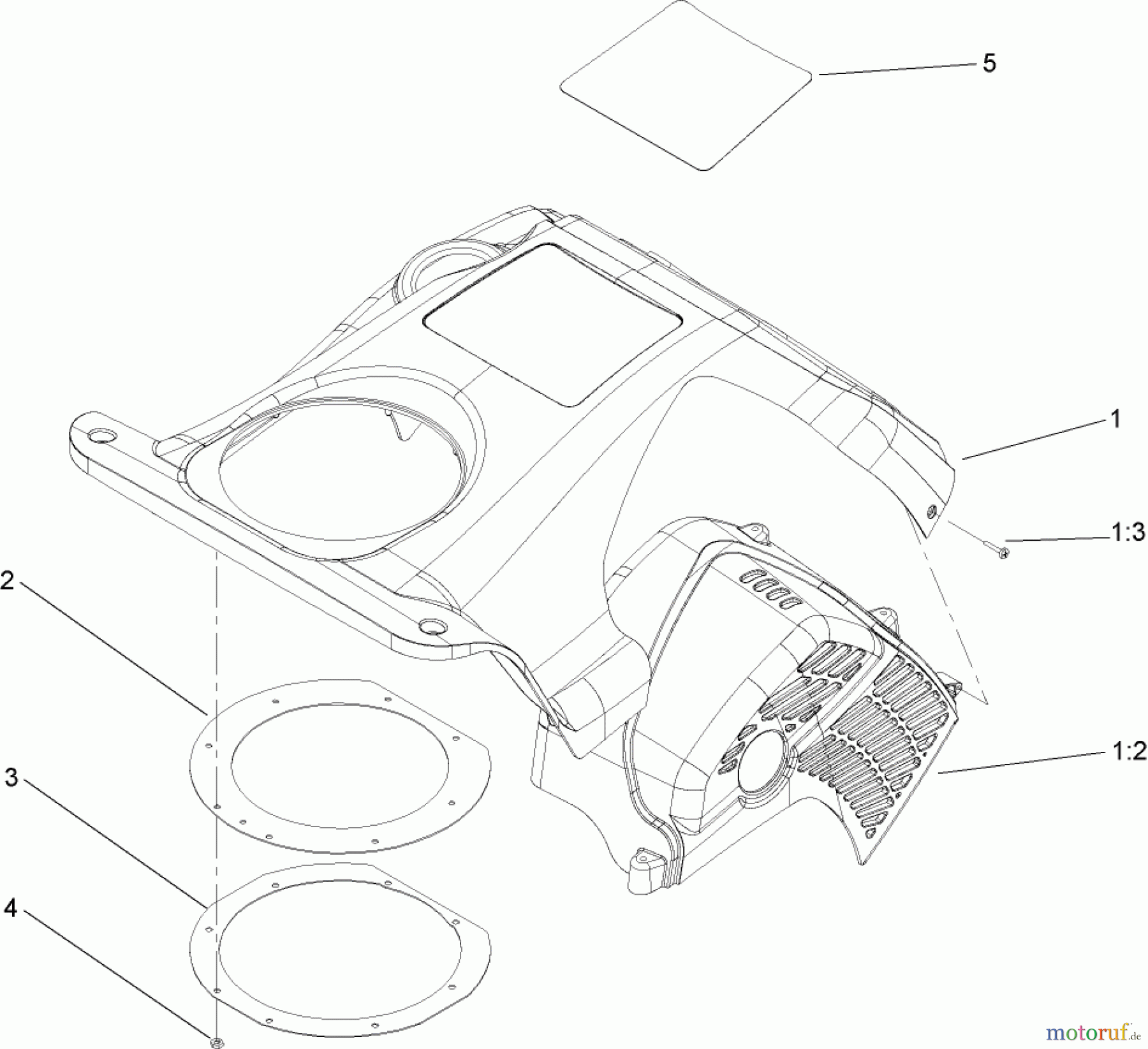 Toro Neu Snow Blowers/Snow Throwers Seite 1 38516 (2450) - Toro CCR 2450 GTS Snowthrower, 2005 (250000001-250999999) UPPER SHROUD ASSEMBLY NO. 106-4732