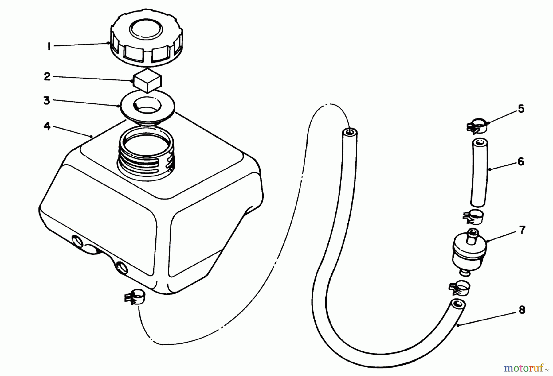 Toro Neu Edgers 58402 - Toro 2 hp Edger, 1985 (5000001-5999999) FUEL TANK ASSEMBLY